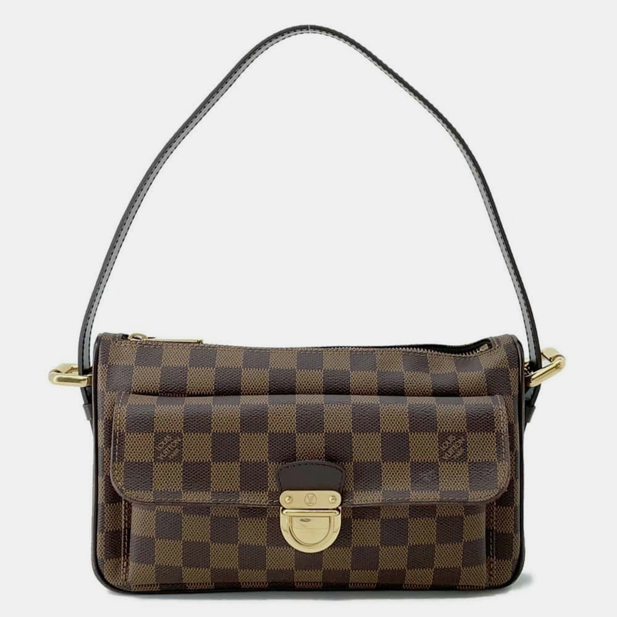 

Louis Vuitton Red Damier Ebene Canvas Ravello GM Bag