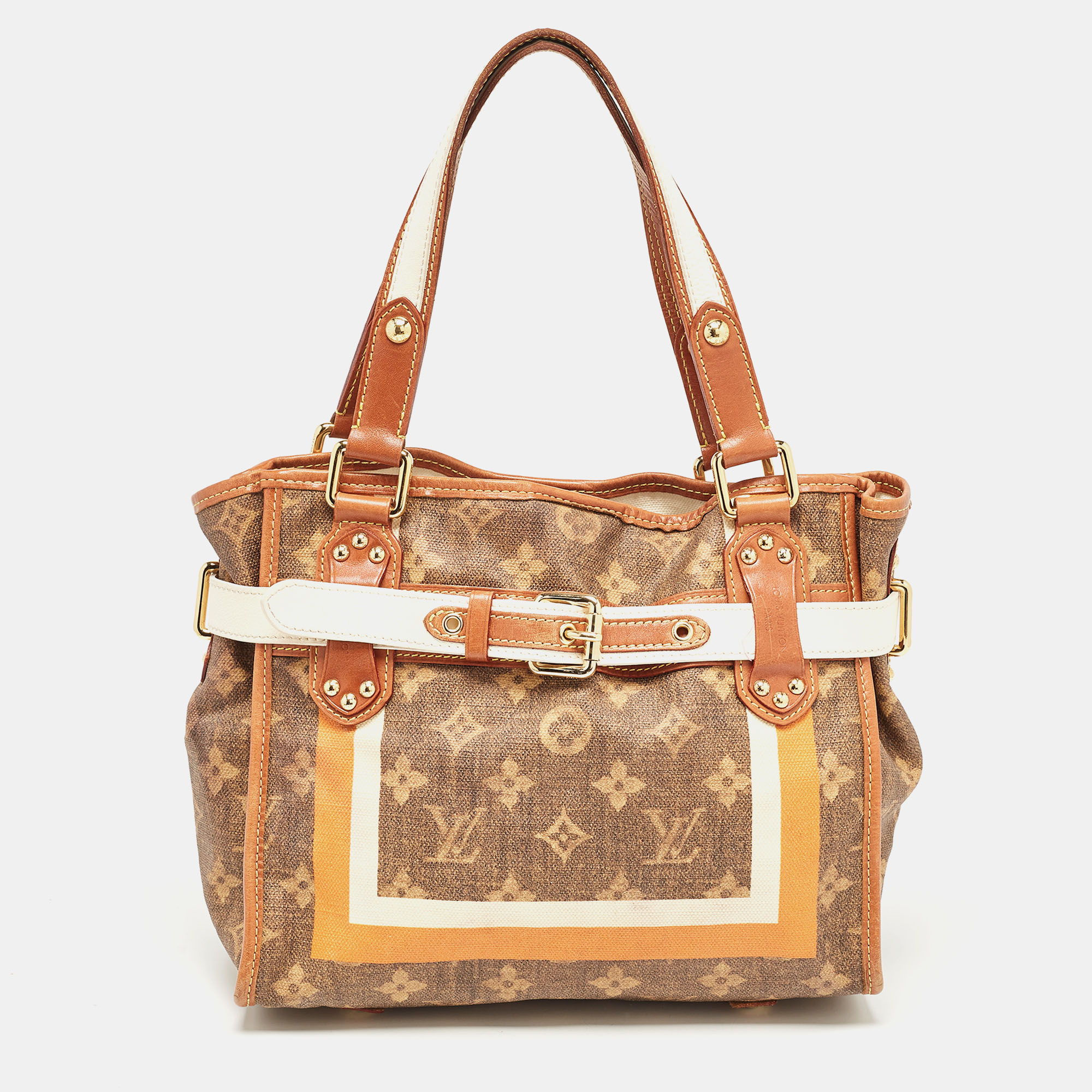 

Louis Vuitton Brown Monogram Canvas Tisse Rayures PM Bag