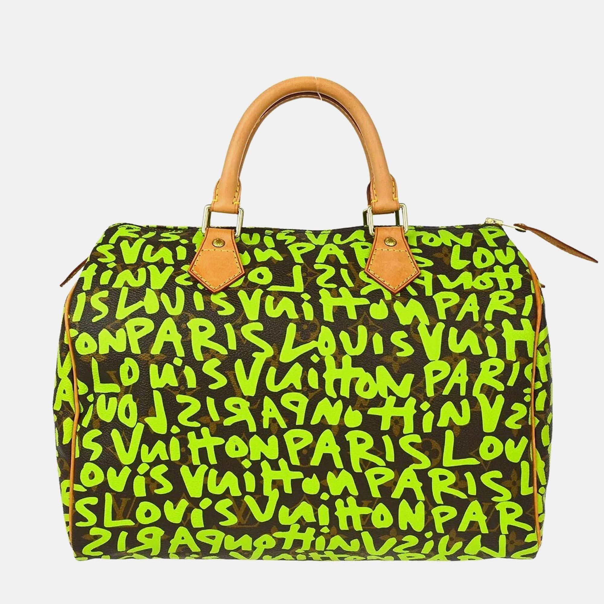 

Louis Vuitton Green Monogram Graffiti Speedy 30 Handbag