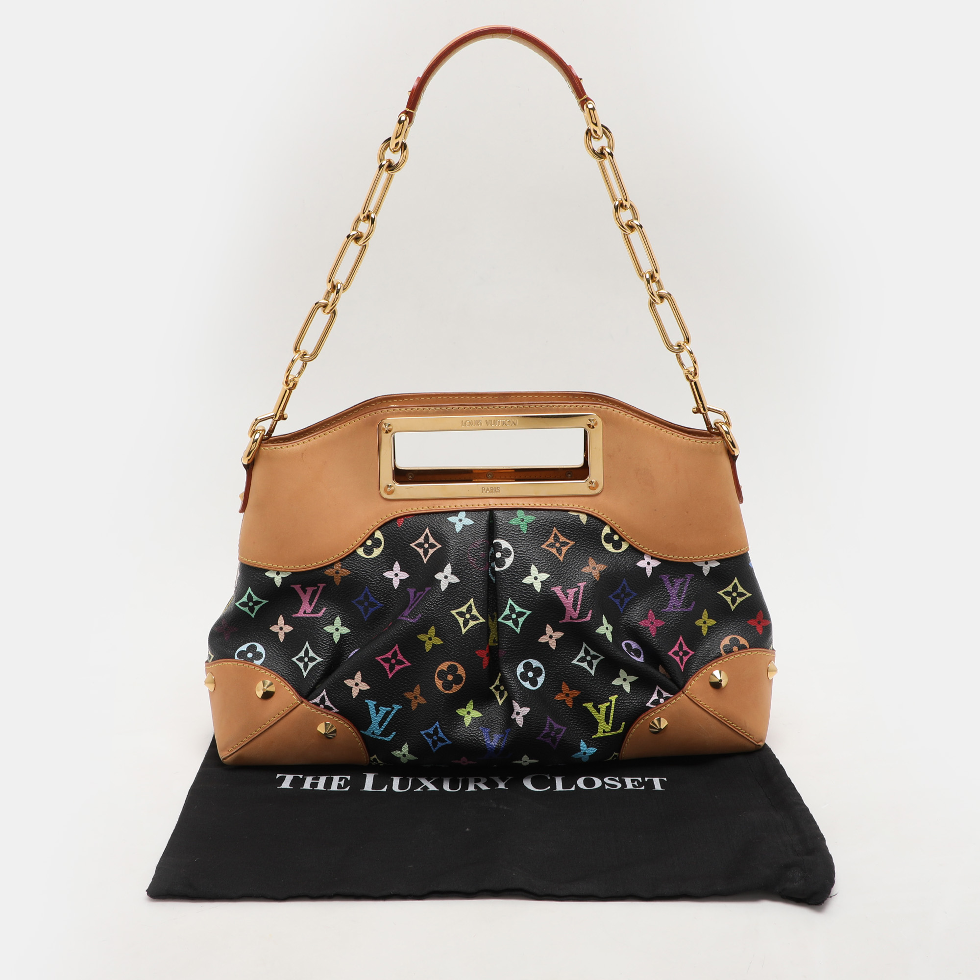 Louis Vuitton Black Monogram Multicolore Canvas Judy MM Bag 