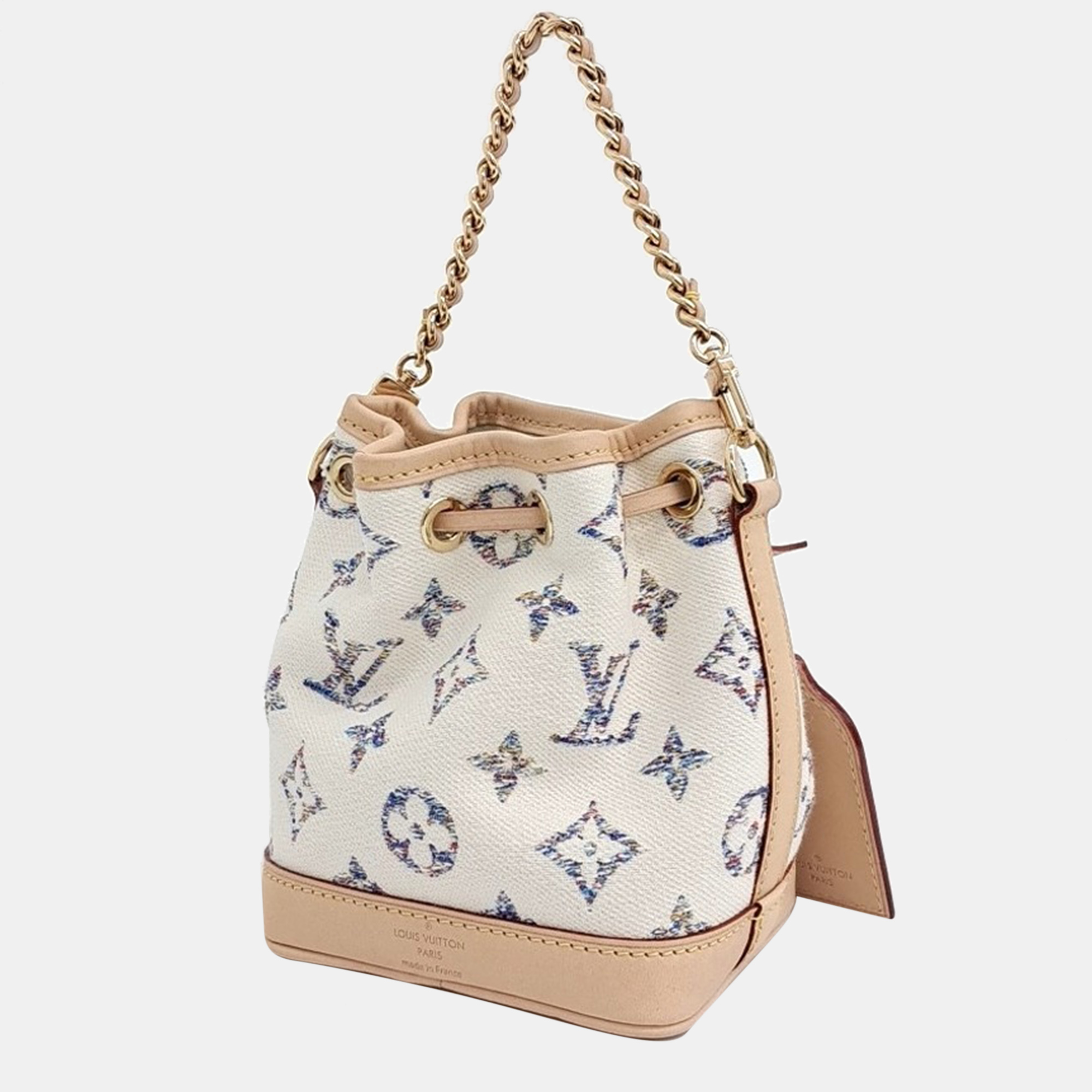 Louis Vuitton Multicolor White Fabric and Leather Nano Noe Bag 