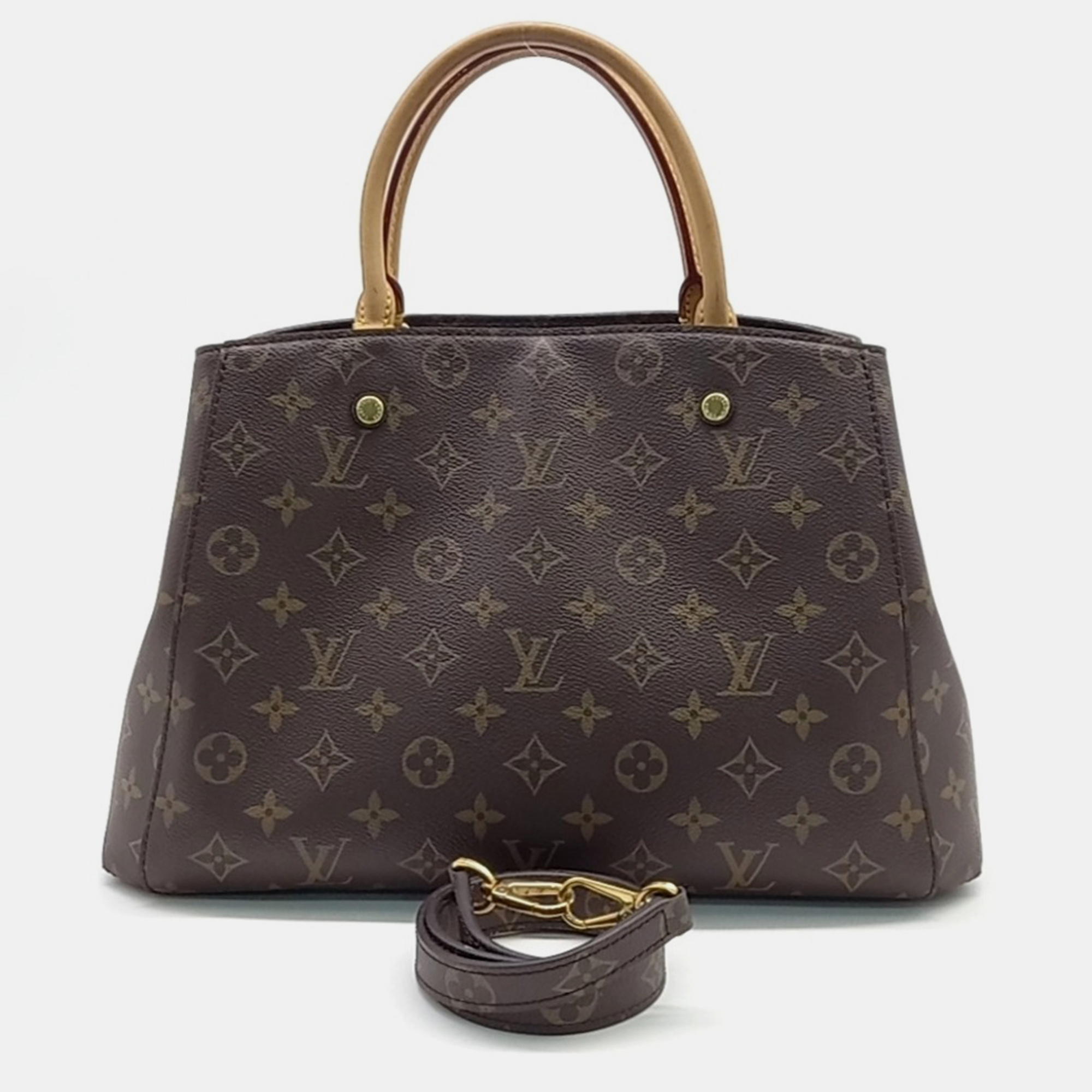 

Louis Vuitton Brown Coated Canvas Montaigne MM Bag