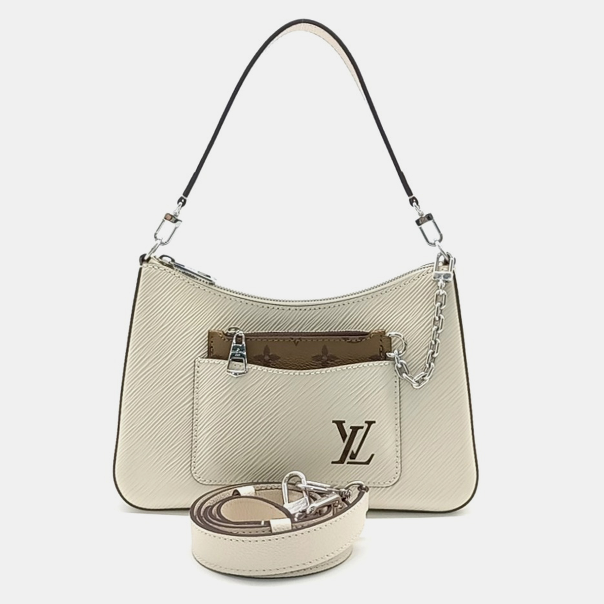 

Louis Vuitton Ivory Leather Epi Marel Bag, White