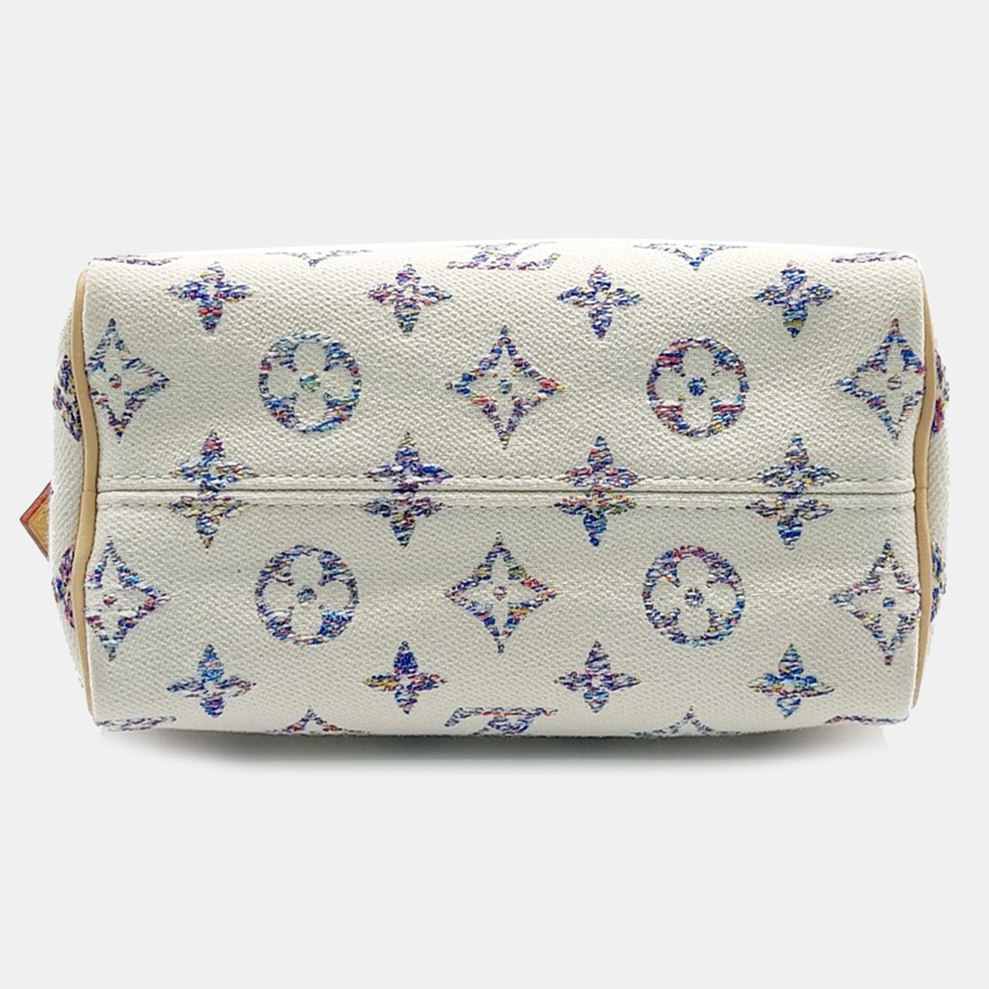 Louis Vuitton Multicolor White Canvas and Leather Louis Vuitton Multicolor White Fabric Bandouliere Speedy 20 bag 