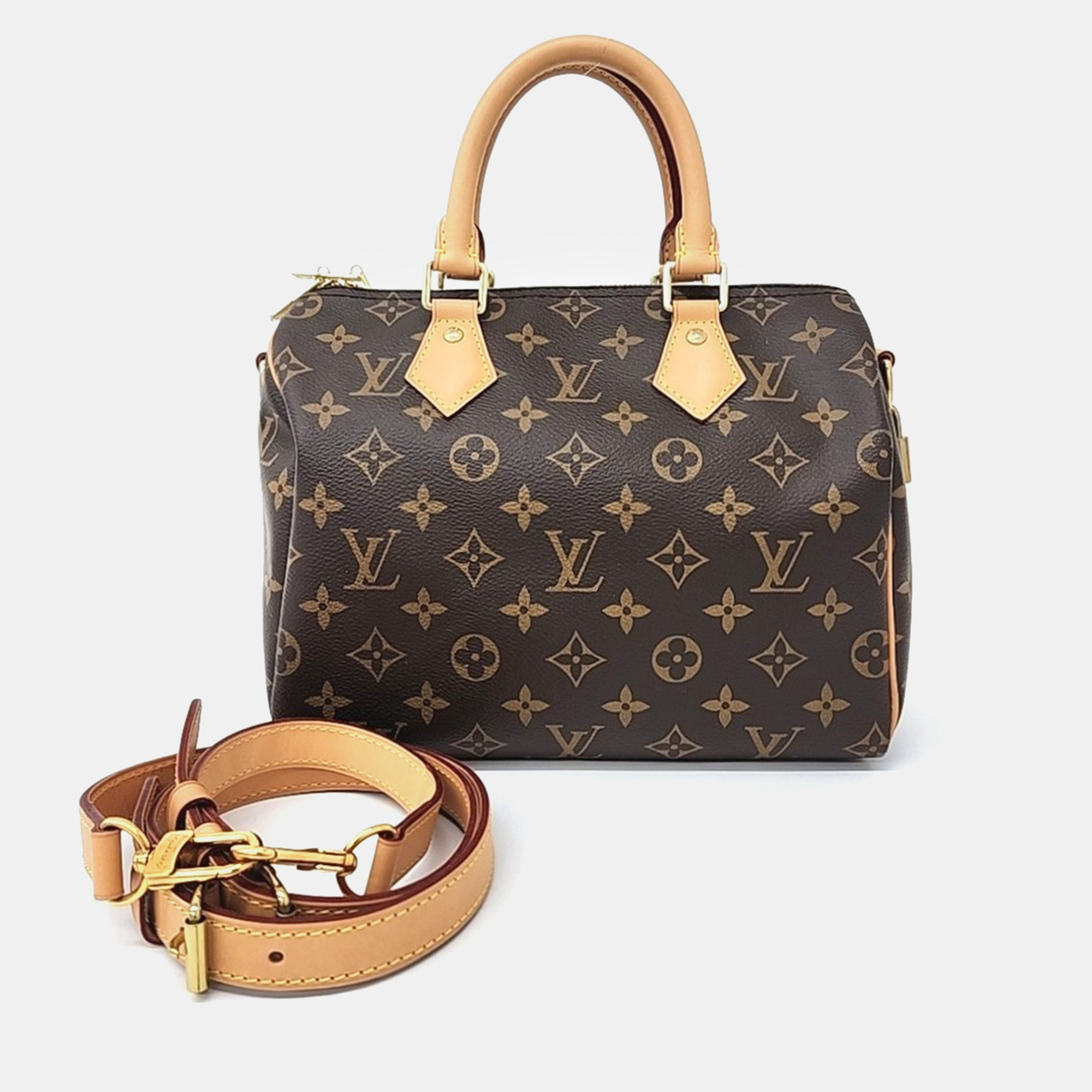 

Louis Vuitton Brown PVC Monogram Bandouliere Speedy 25 bag