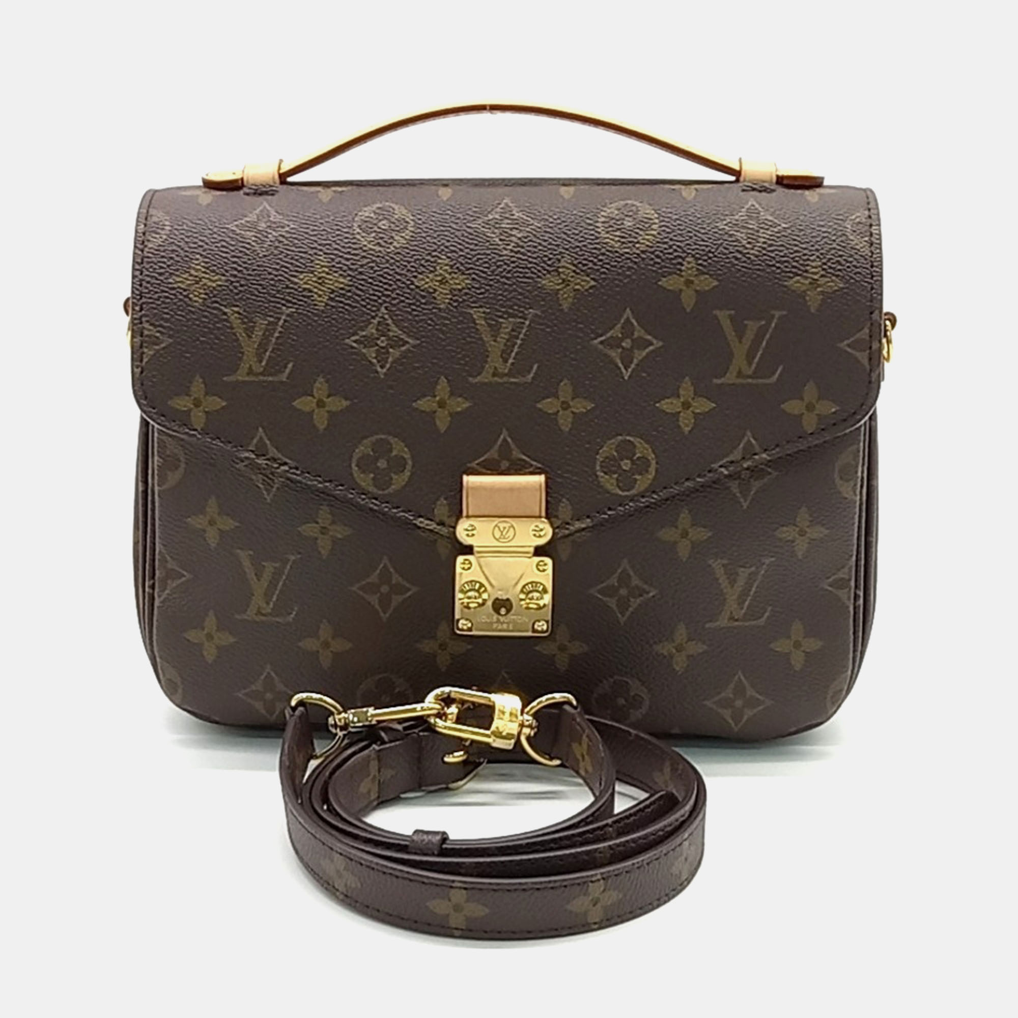 

Louis Vuitton Brown Coated Canvas Monogram Pochette Metis bag