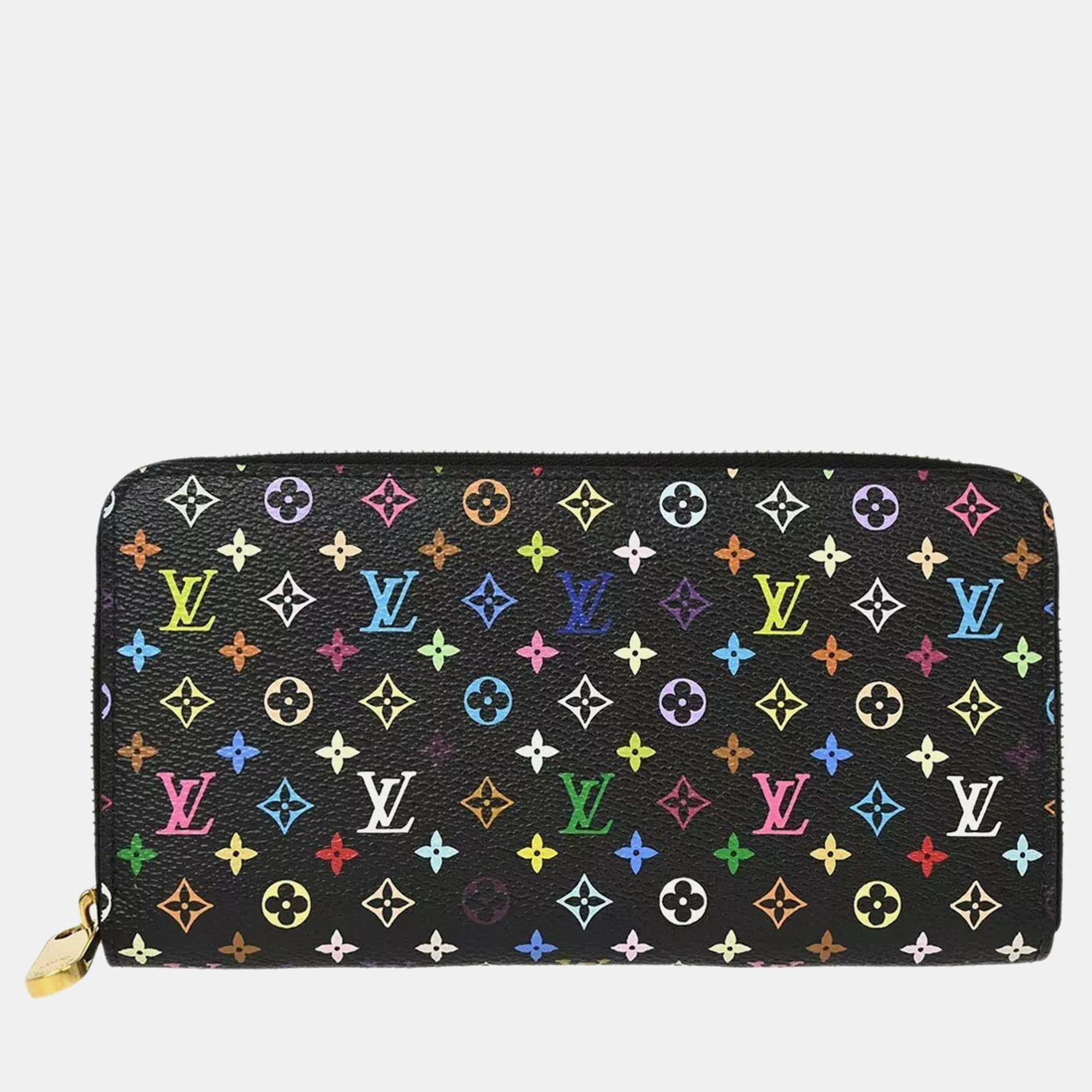 

Louis Vuitton Black Monogram Multicolor Canvas Zippy Wallet