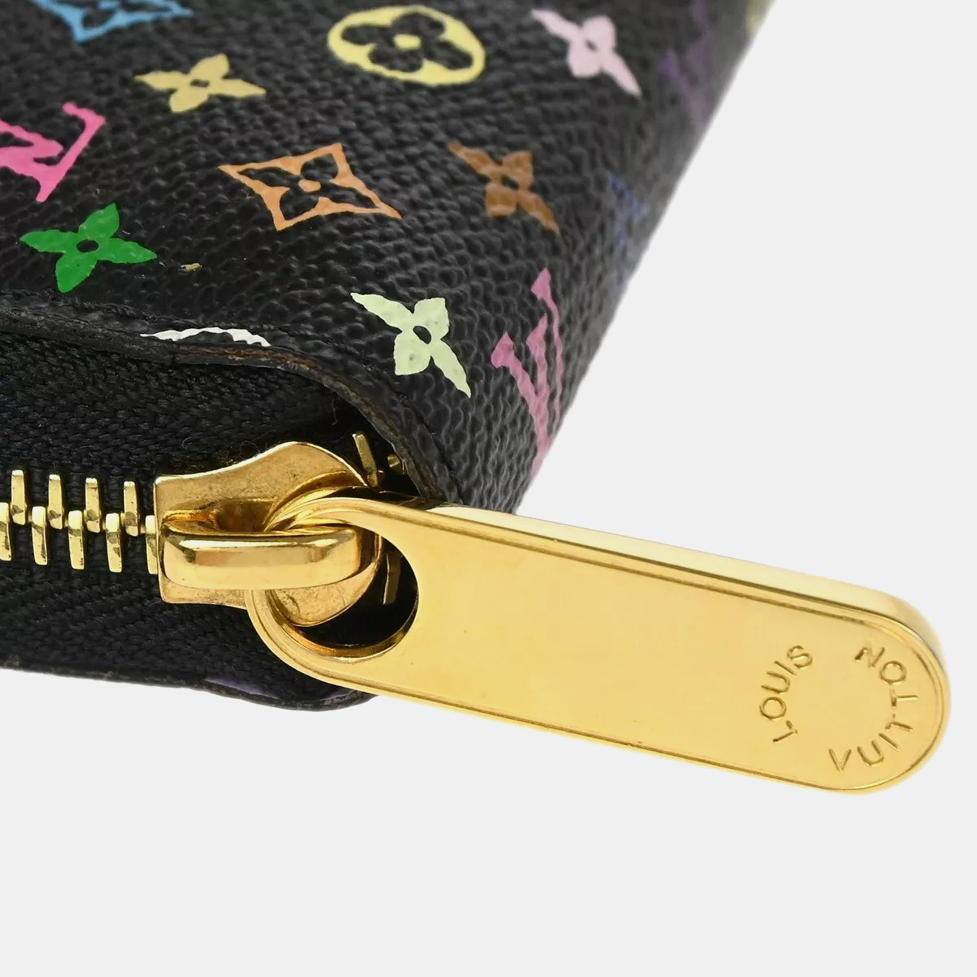 Louis Vuitton Black Monogram Multicolor Canvas Zippy Wallet 