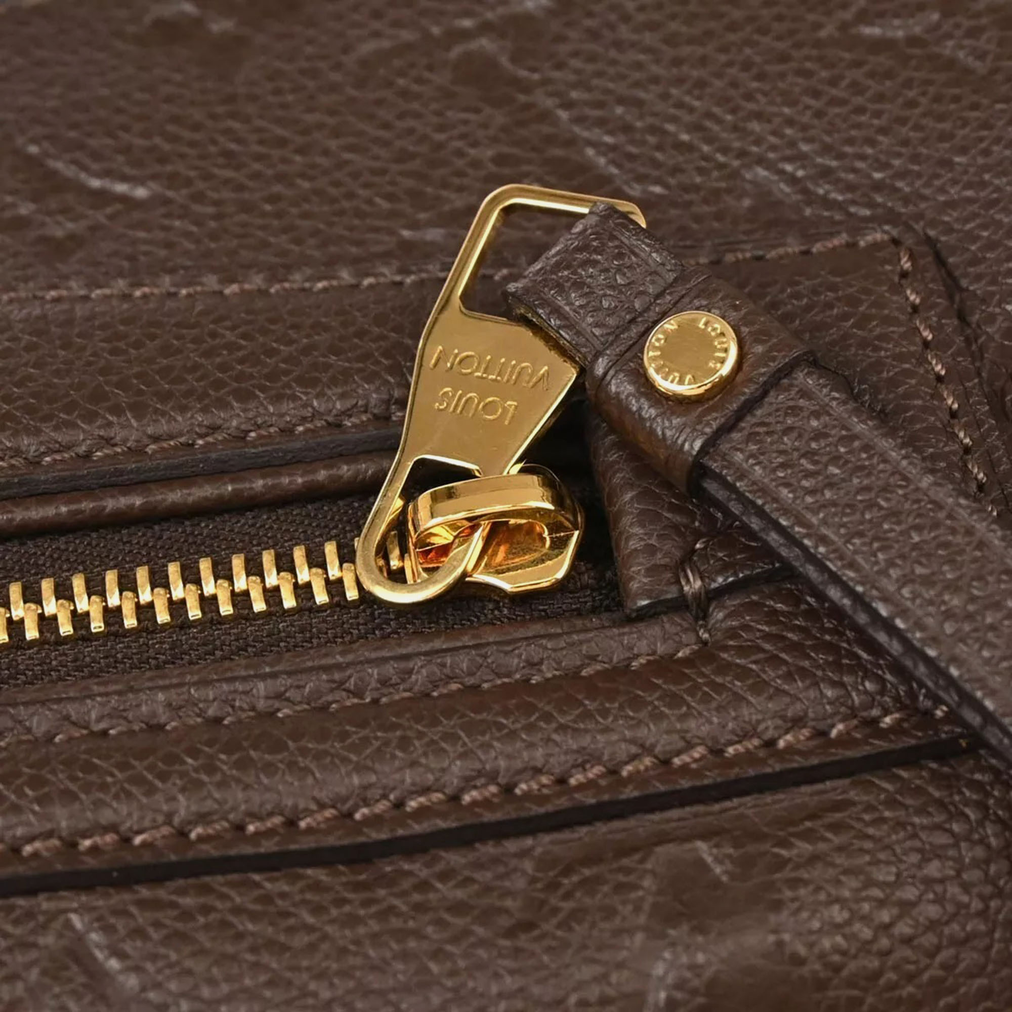 Louis Vuitton Brown Monogram Empreinte Leather Petillante Clutch 