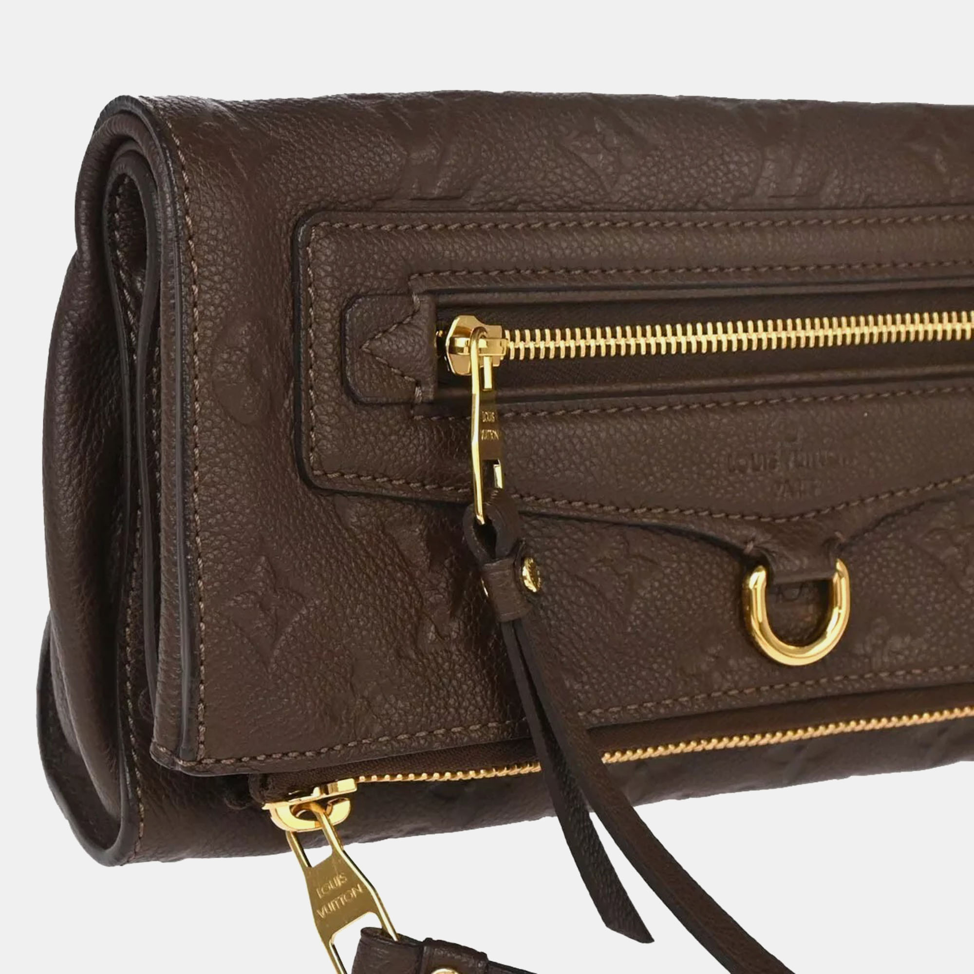Louis Vuitton Brown Monogram Empreinte Leather Petillante Clutch 