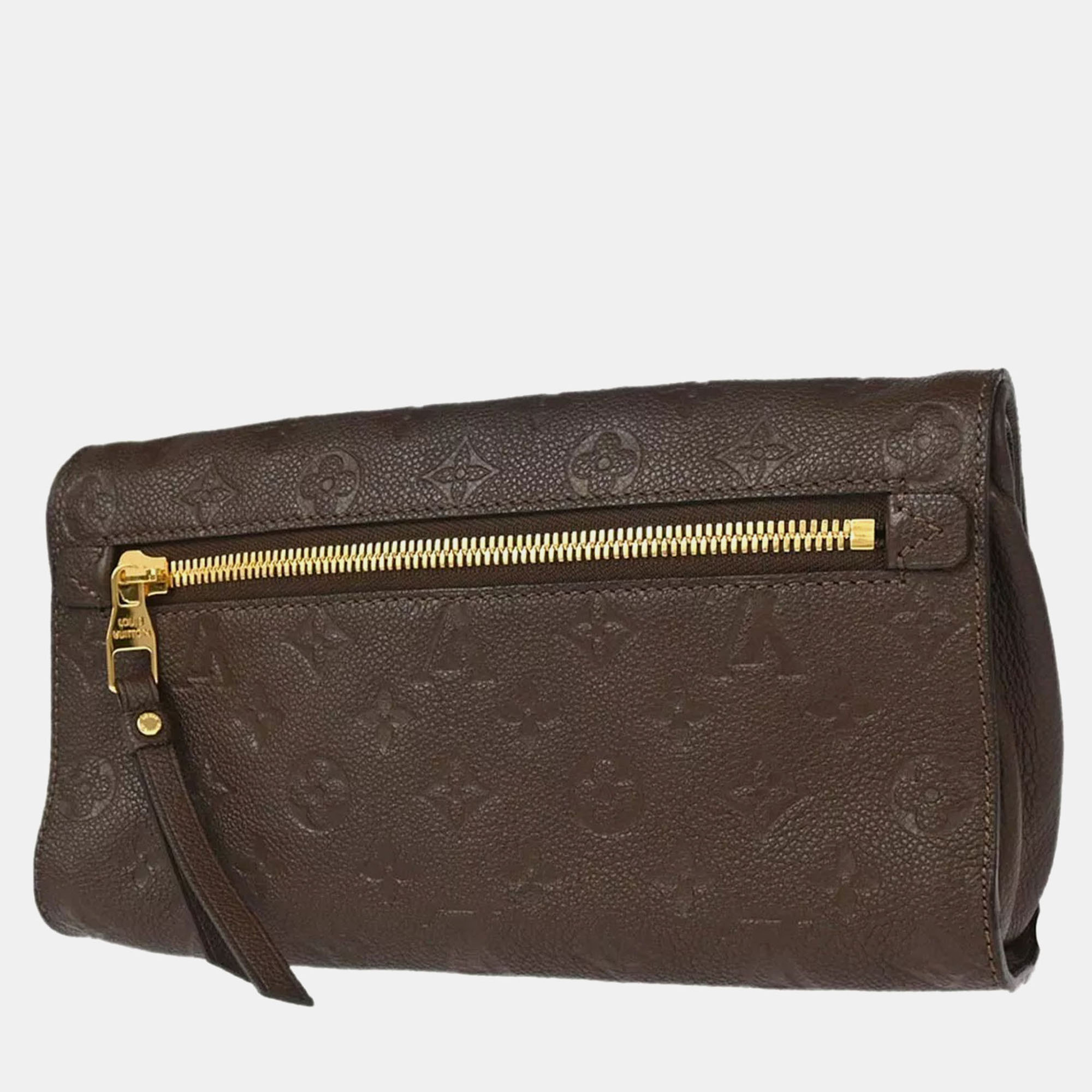 Louis Vuitton Brown Monogram Empreinte Leather Petillante Clutch 