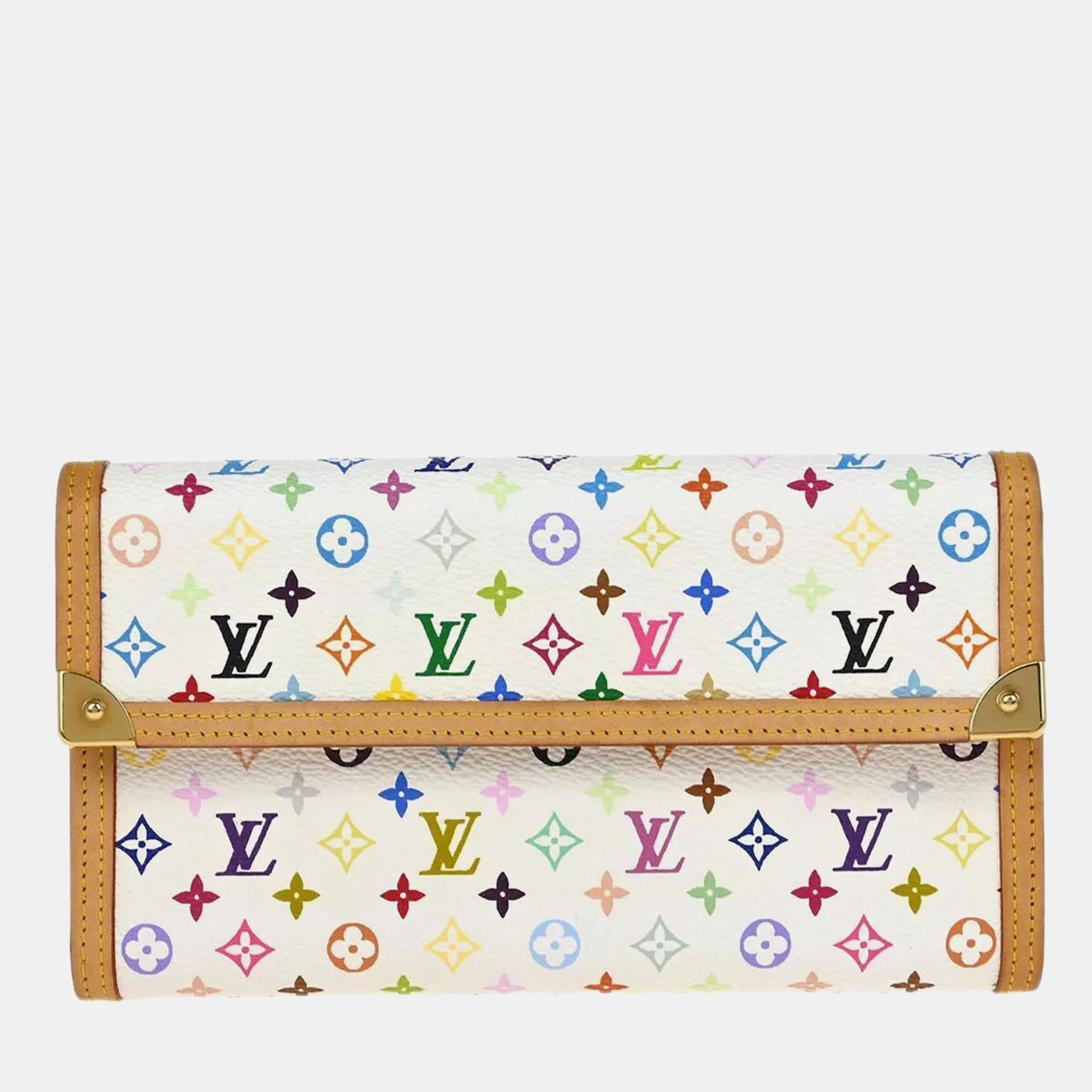 

Louis Vuitton White Monogram Multicolor Canvas Porte Tresor International Wallet