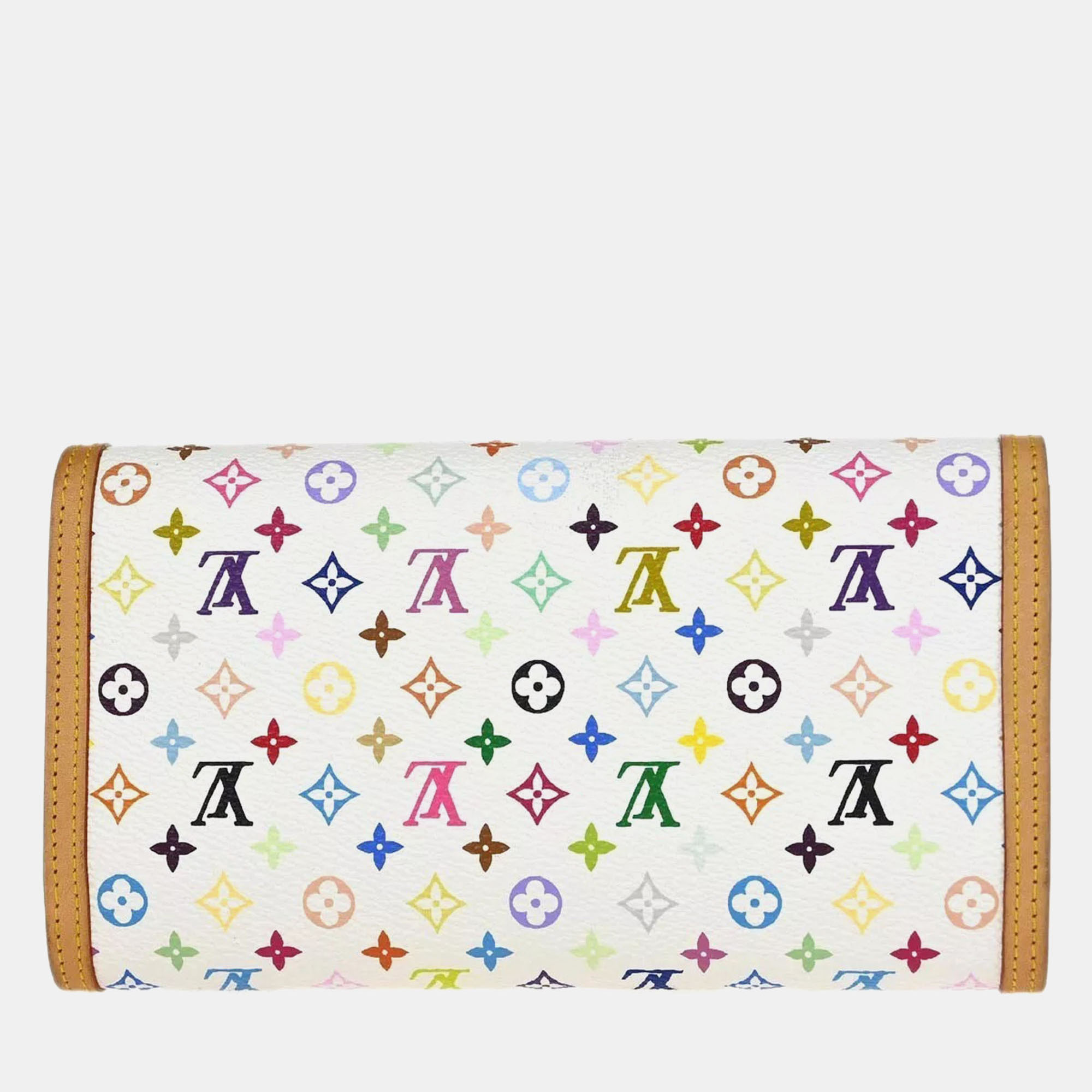 Louis Vuitton White Monogram Multicolor Canvas Porte Tresor International Wallet 