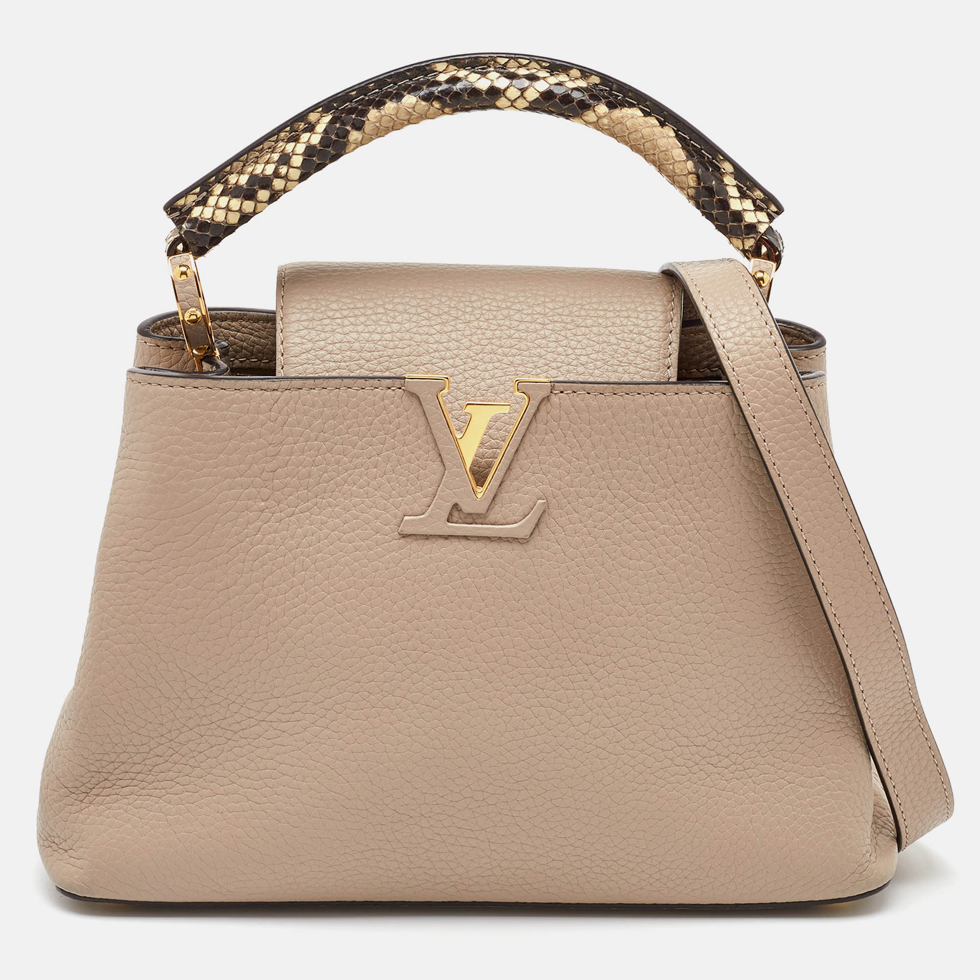 

Louis Vuitton Galet Grey Python and Leather Capucines BB Bag