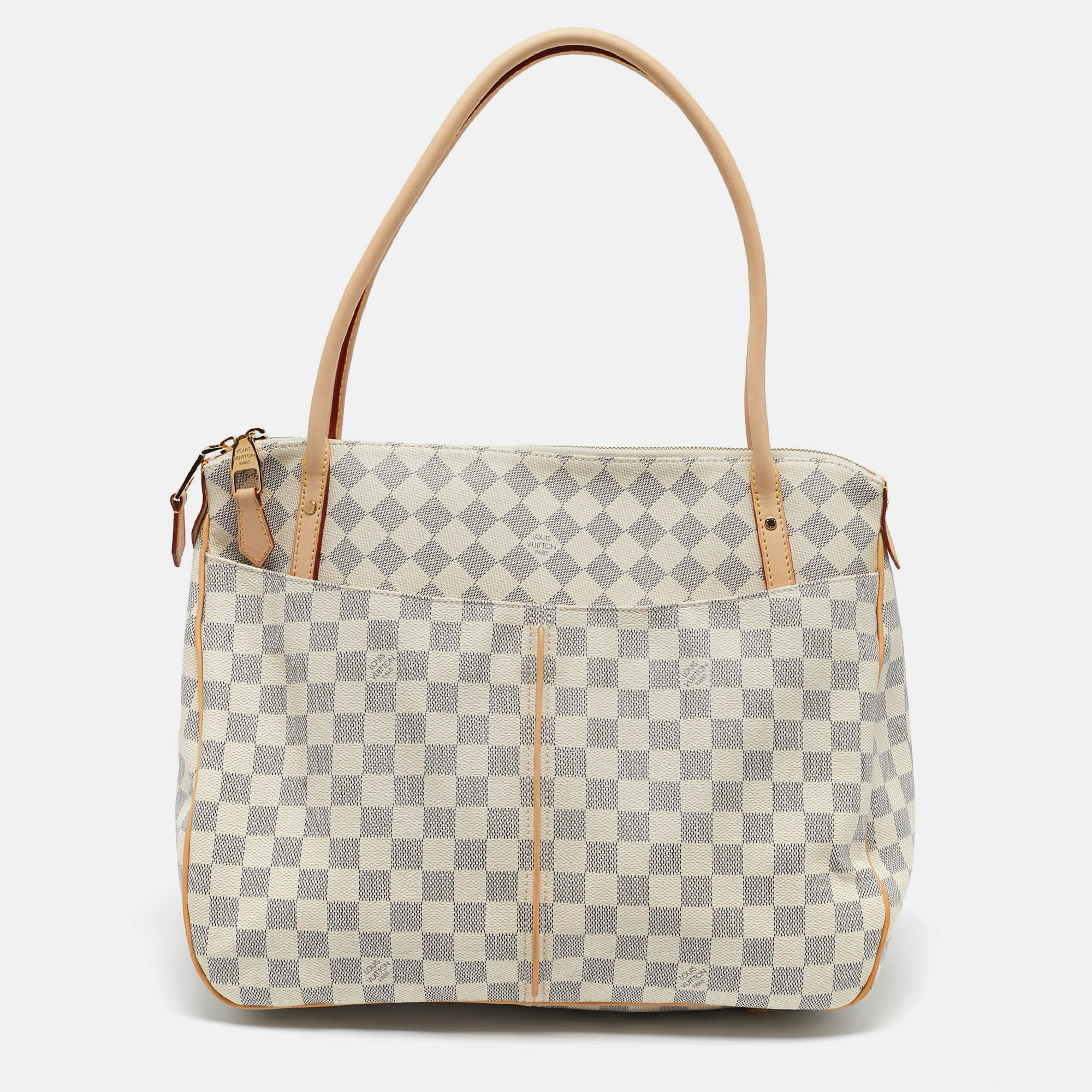 

Louis Vuitton Damier Azur Canvas Figheri GM Bag, White