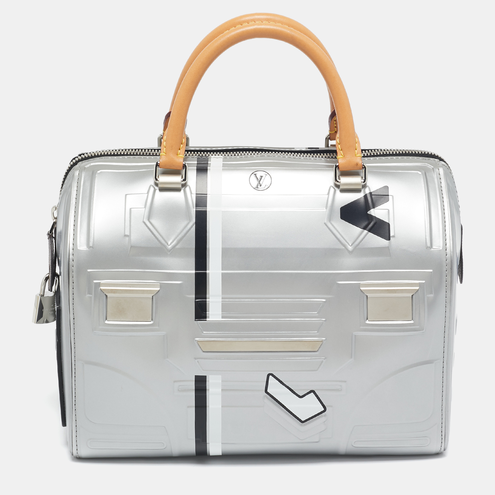 

Louis Vuitton Silver Epi Spaceship Embossed Leather Speedy 25 Bag