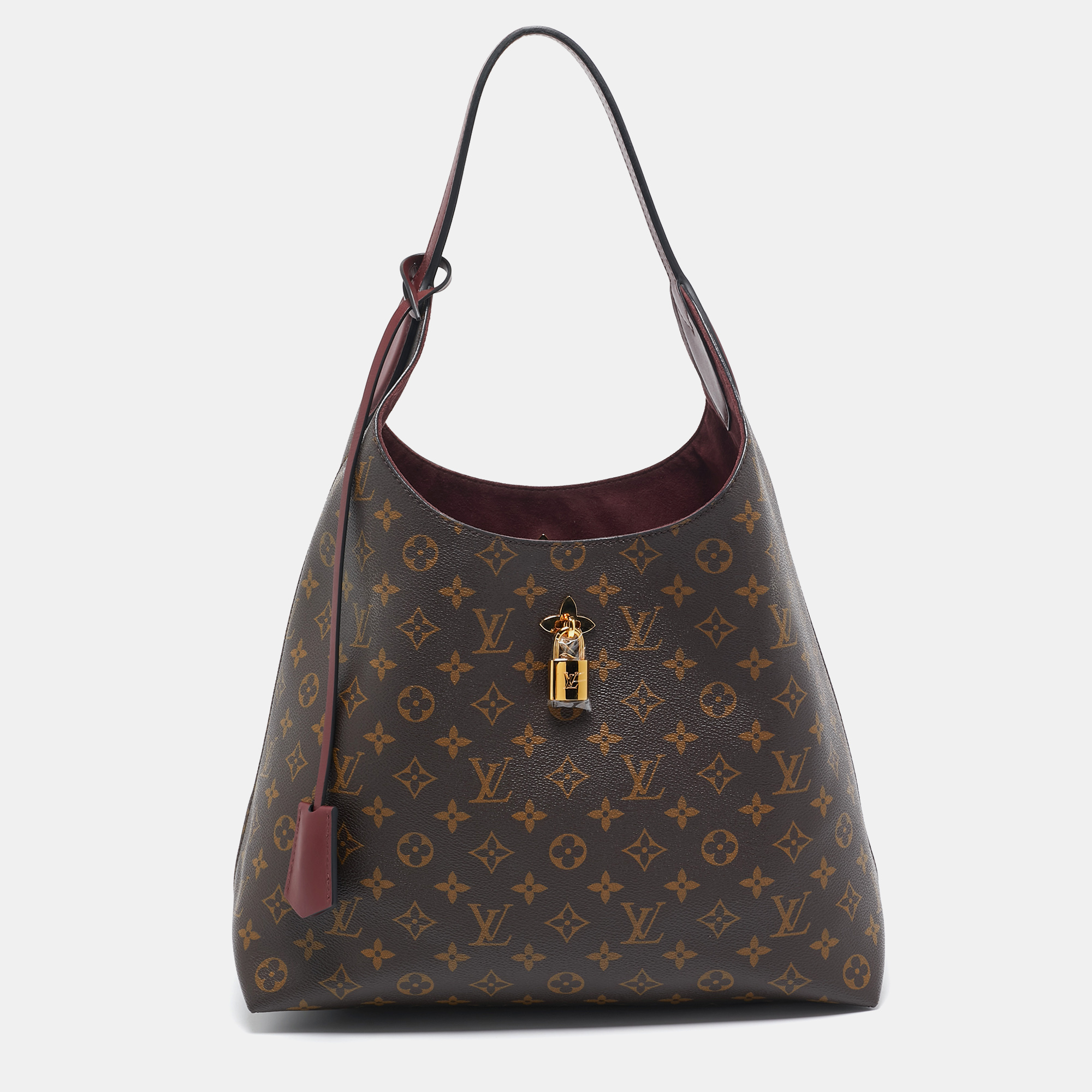 

Louis Vuitton Bordeaux Monogram Canvas Flower Hobo Bag, Burgundy