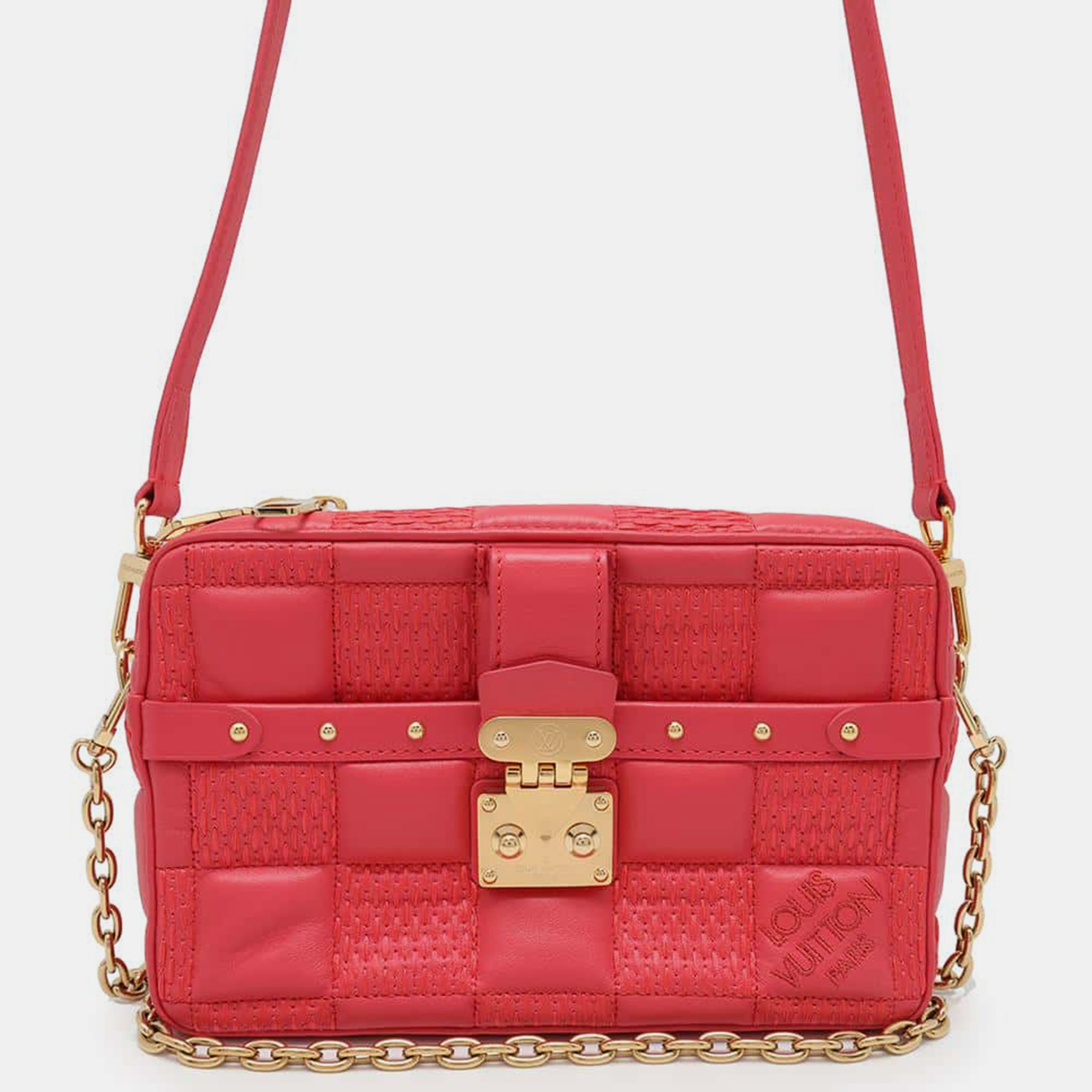 

Louis Vuitton Rose Damier Giant Troca PM Bag, Red