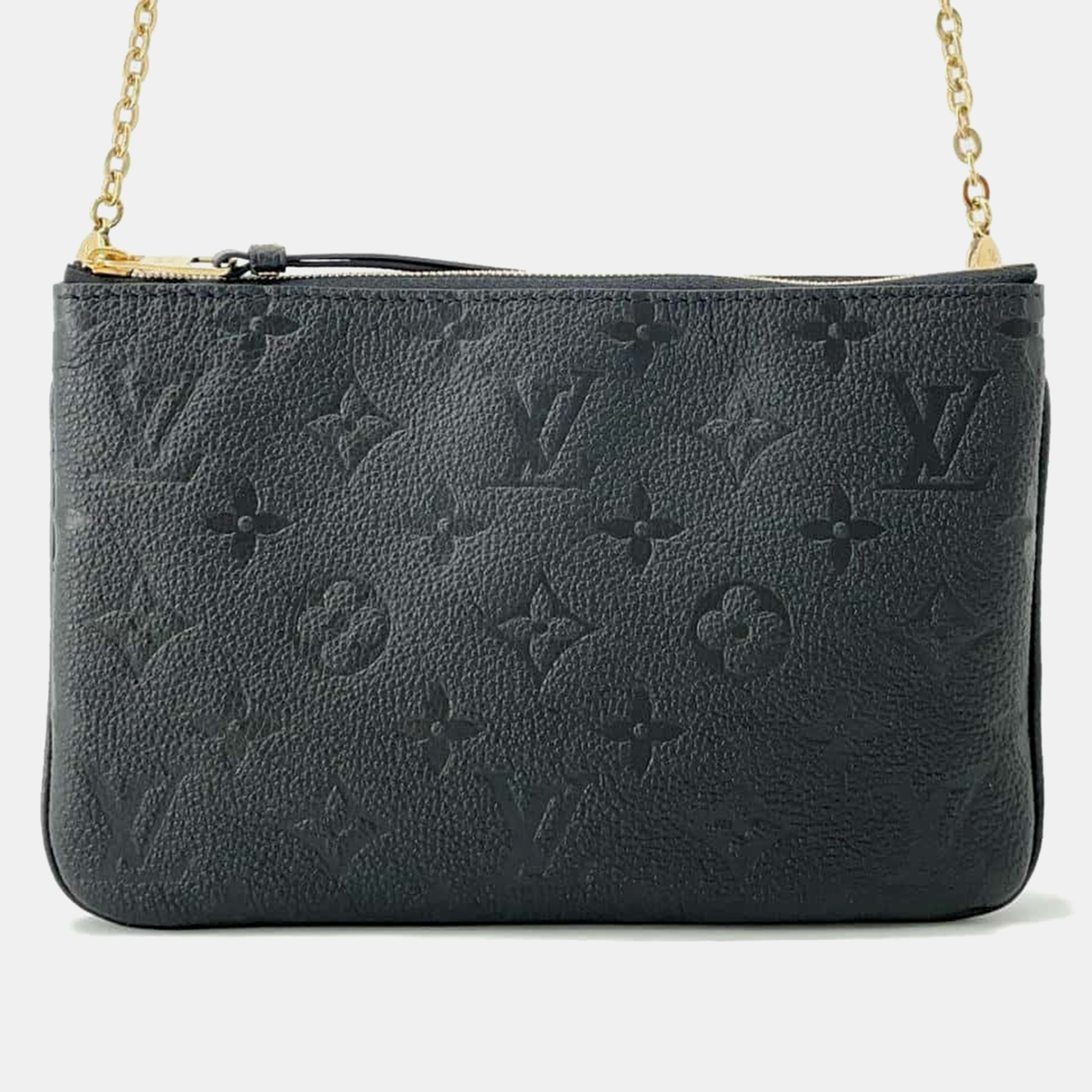 

Louis Vuitton Noir Monogram Empreinte Leather Pochette Double Zip Bag, Black