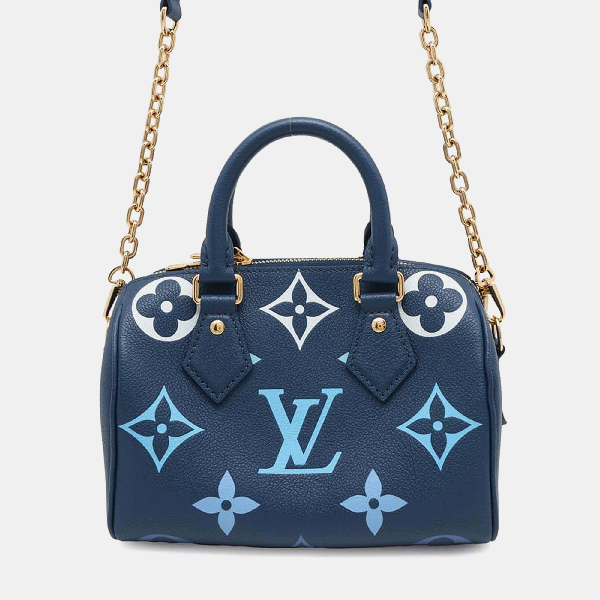 

Louis Vuitton Speedy bandouliere Blue Monogram Empreinte Leather Size