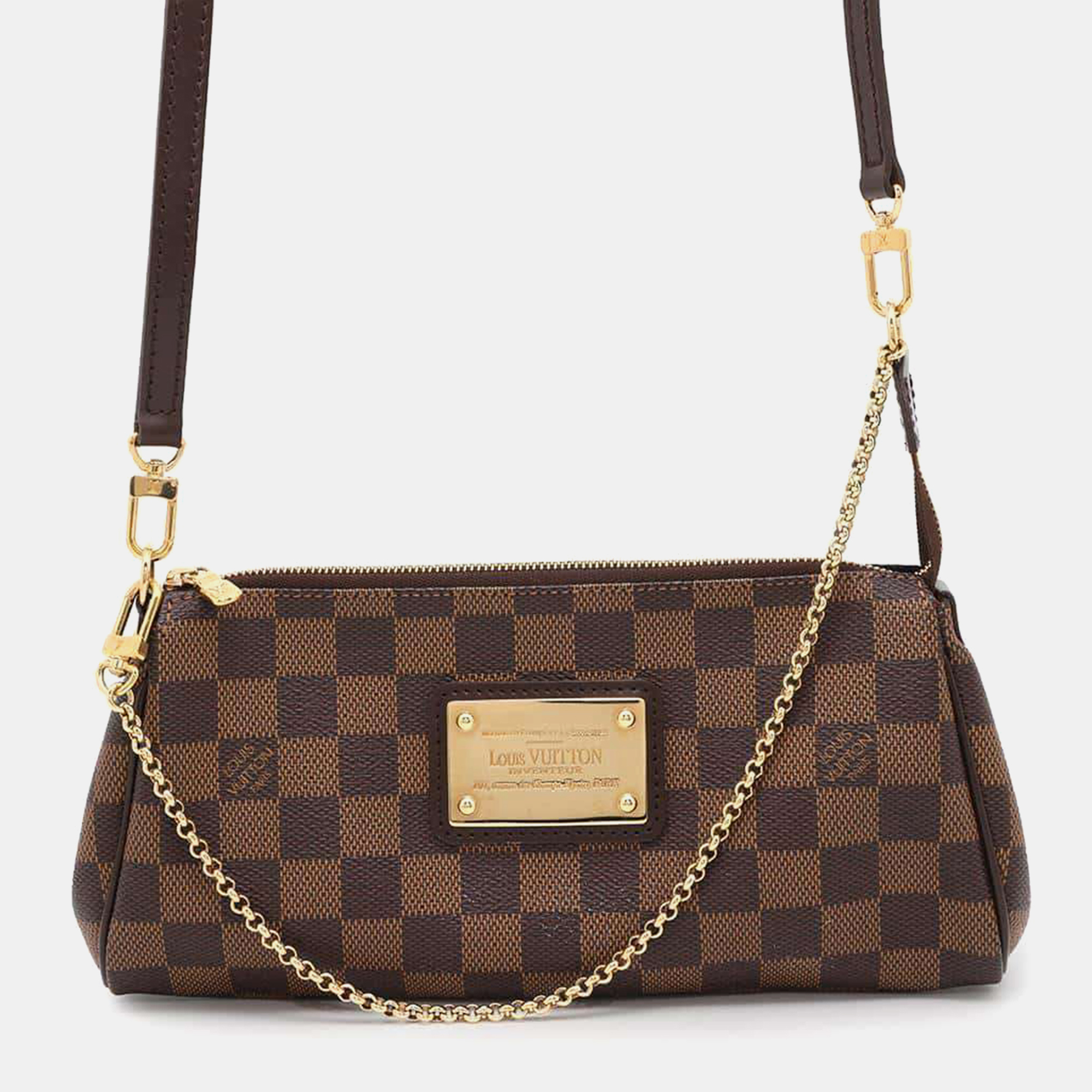 

Louis Vuitton Eva Red Damier Ebene Canvas Bag, Brown