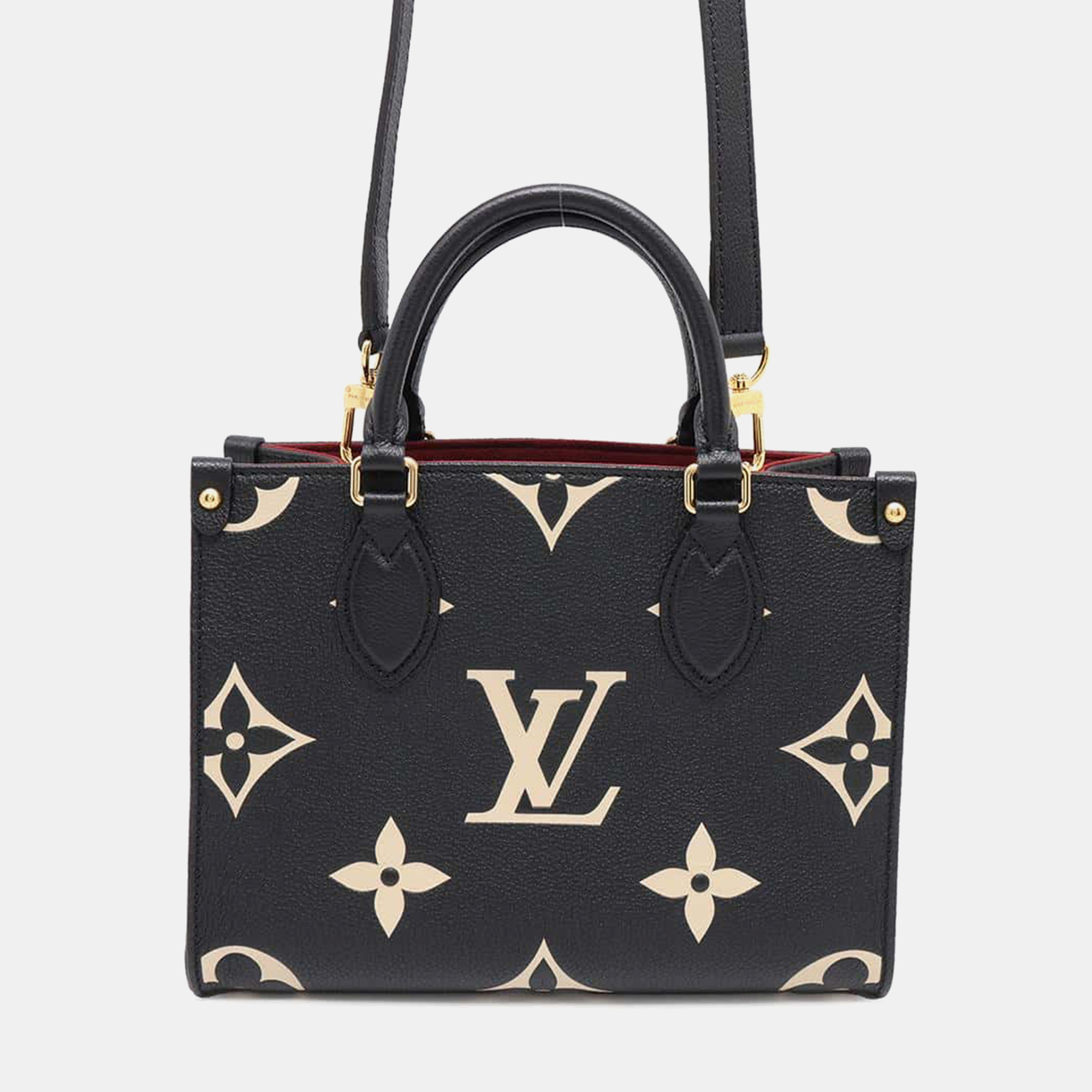 

Louis Vuitton Onthego Noir/Beige Bicolor Monogram Empreinte Leather Size Pm Bag, Black