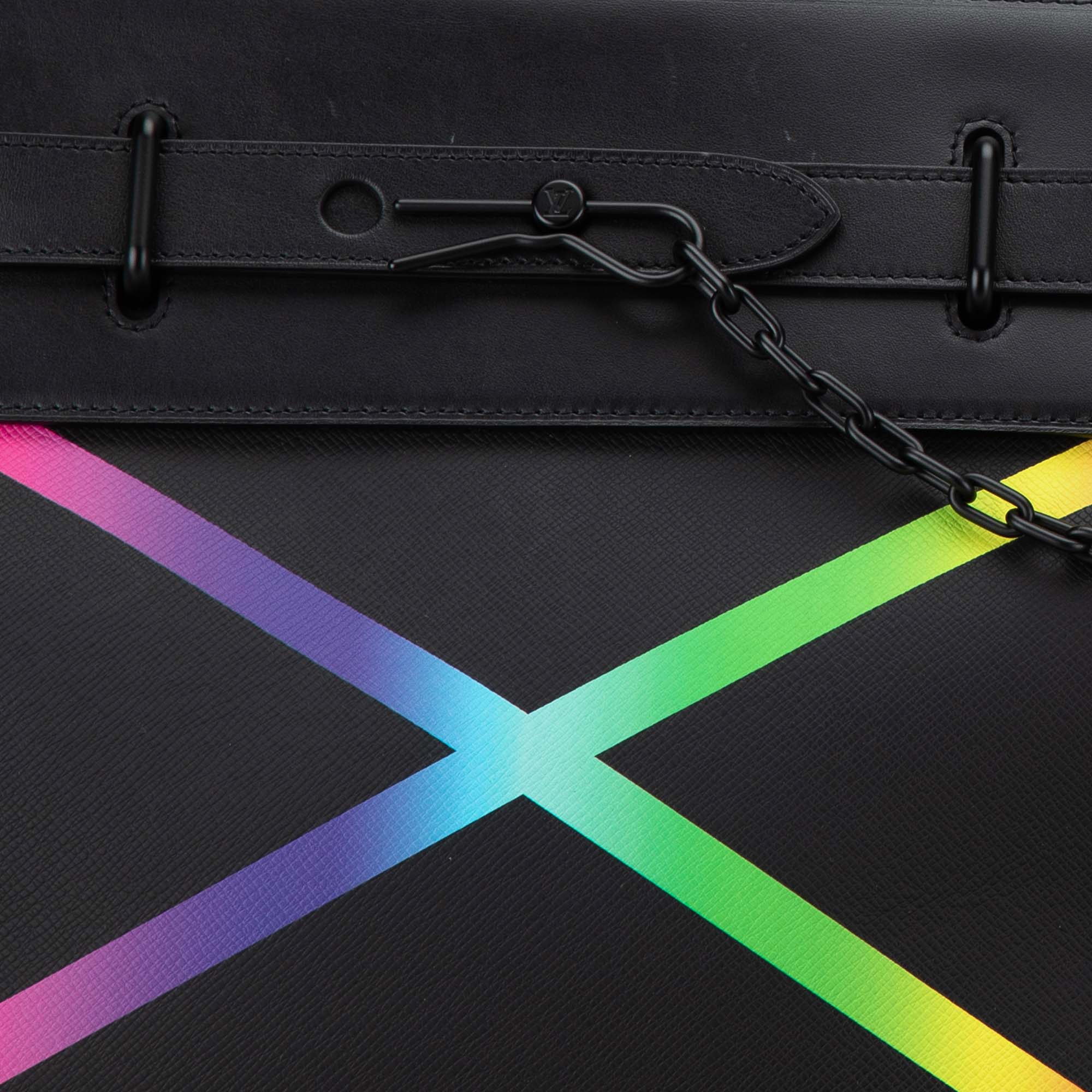 Louis Vuitton Black Taiga Rainbow Steamer PM 