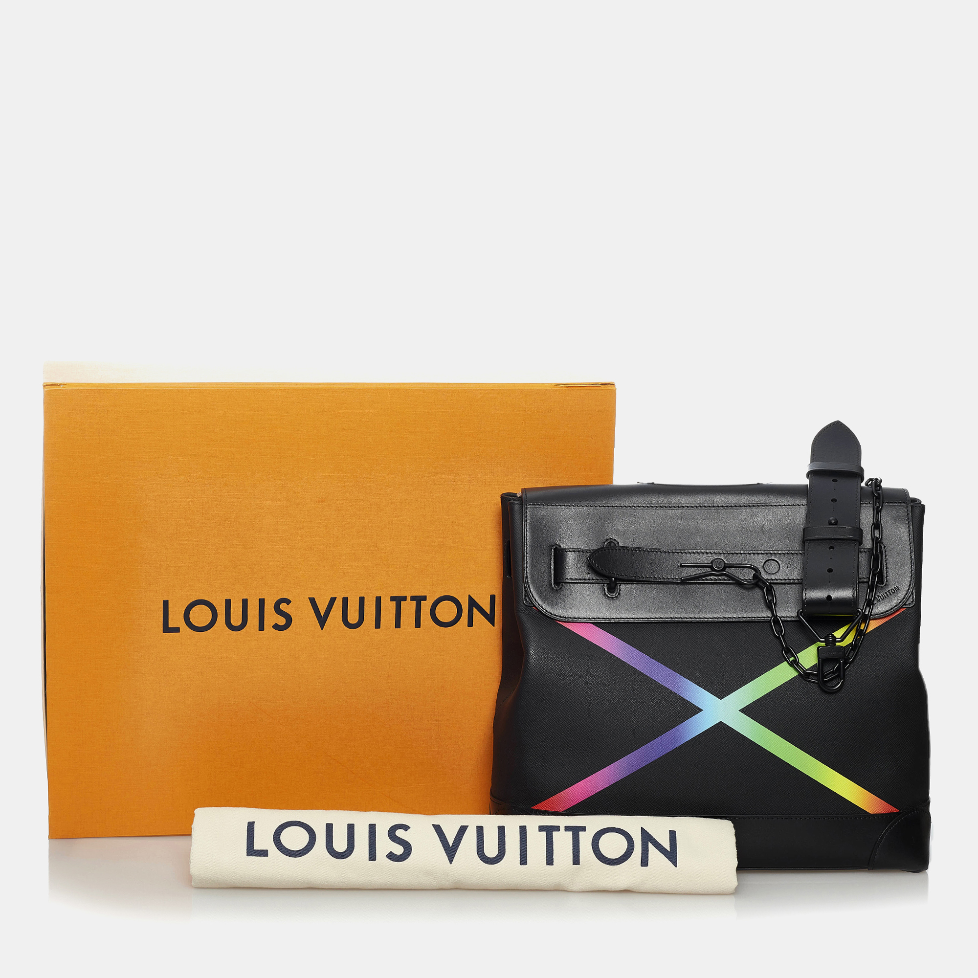 Louis Vuitton Black Taiga Rainbow Steamer PM 