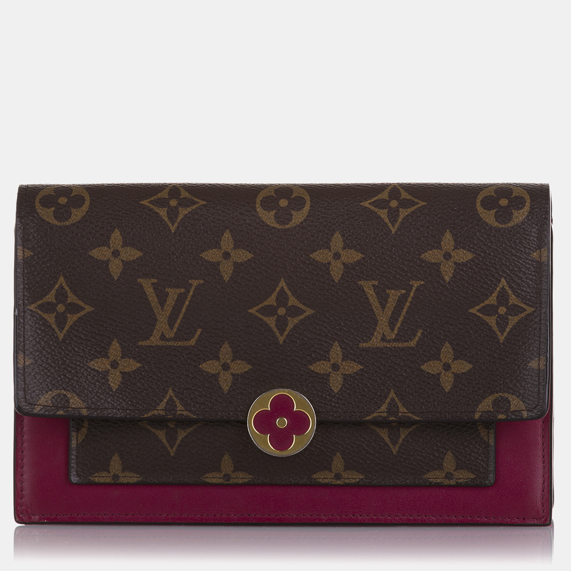 

Louis Vuitton Brown Monogram Canvas Flore Wallet on Chain