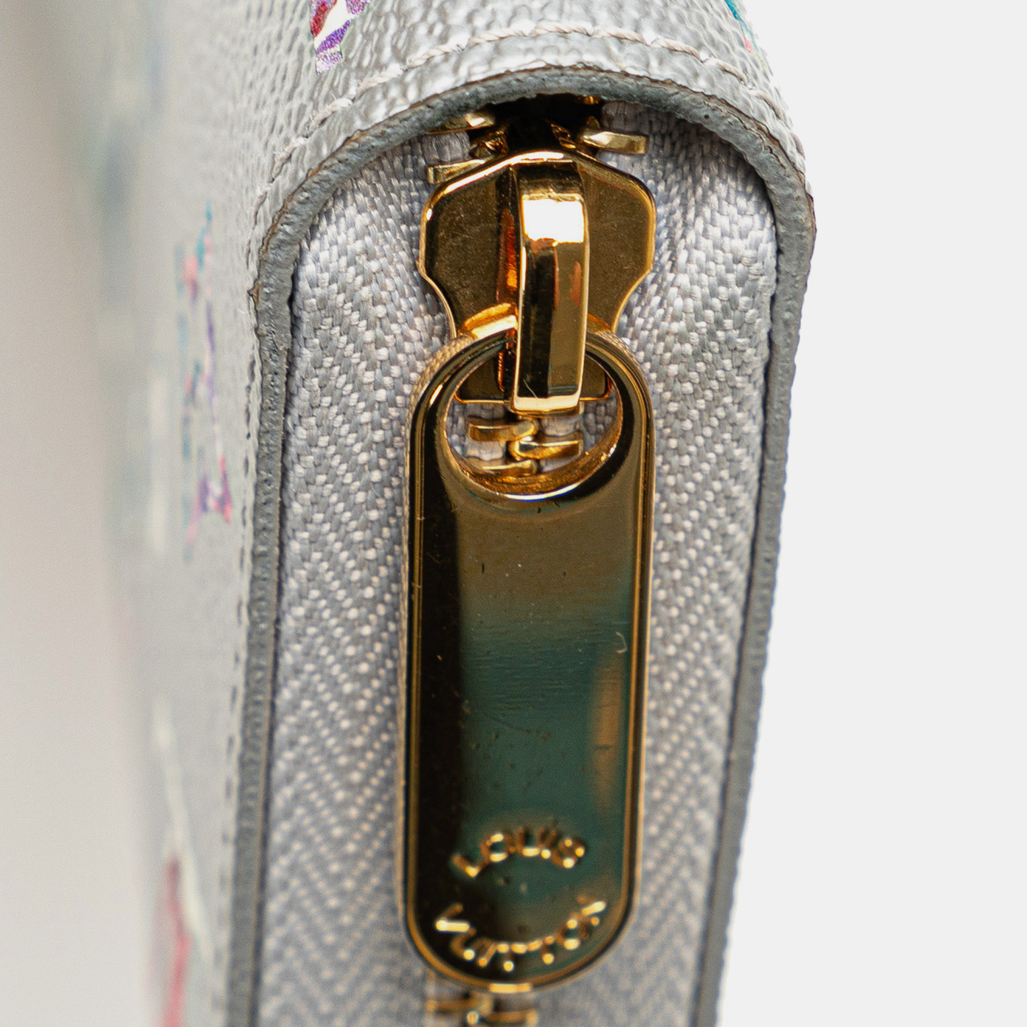 Louis Vuitton Silver Metallic Monogram Garden Zippy Wallet 