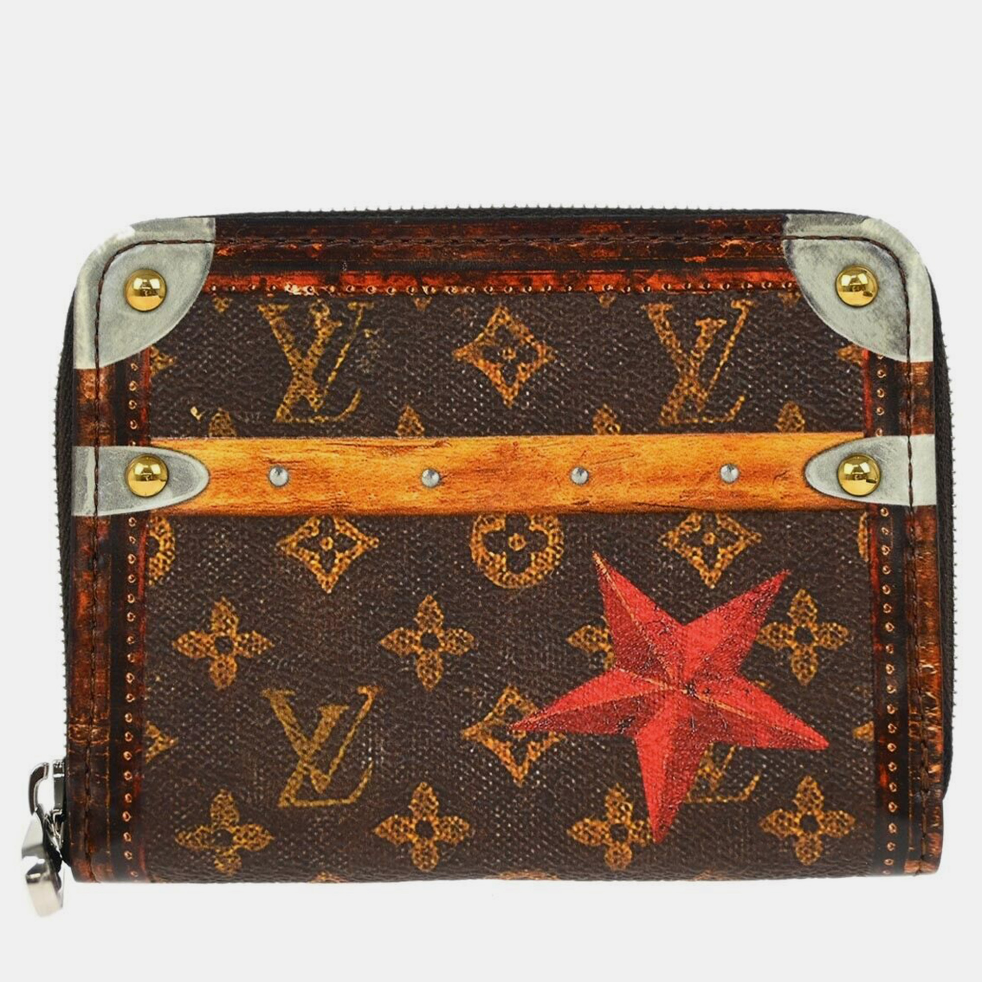 

Louis Vuitton Monogram Trunk Time Zippy Coin Purse Wallet, Brown