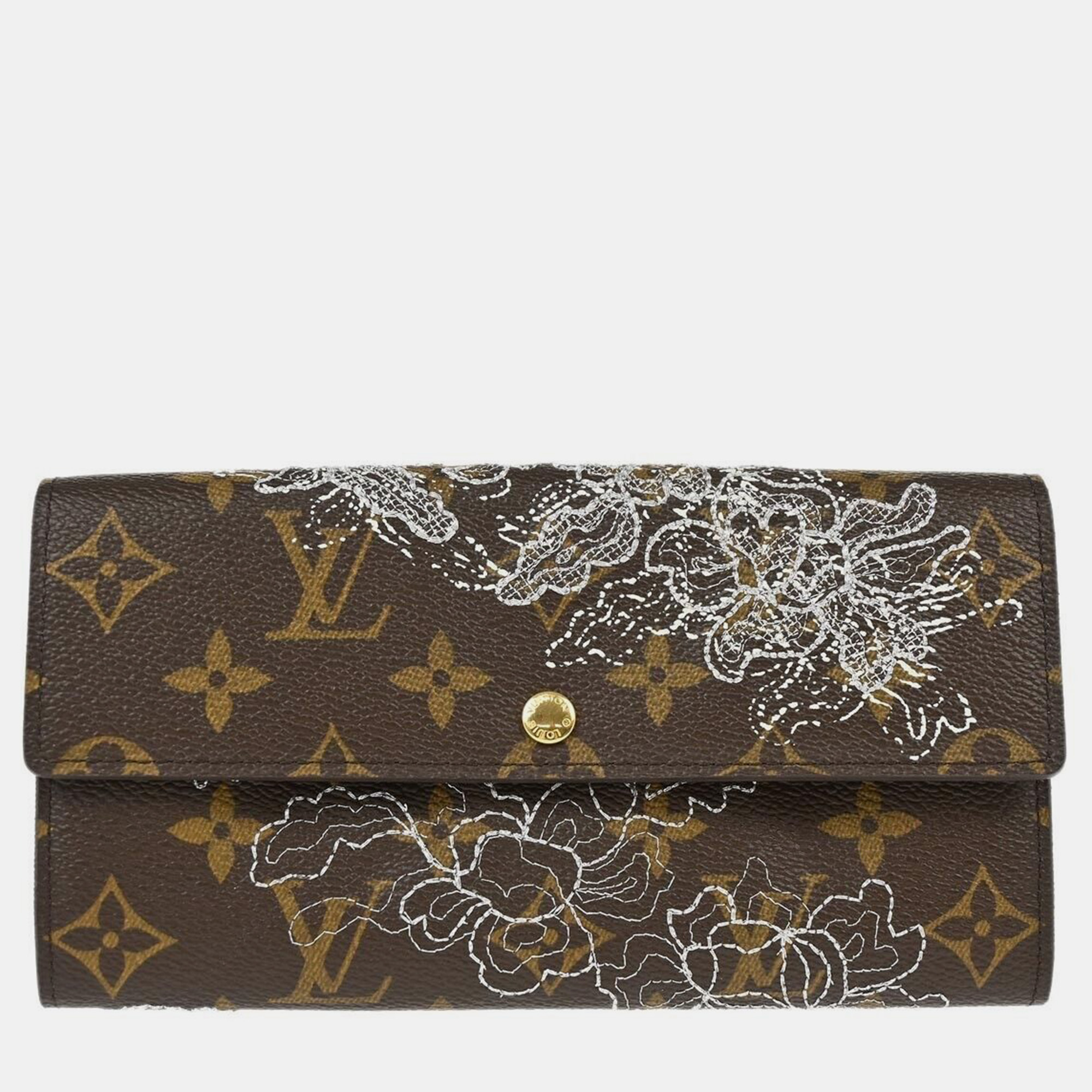 

Louis Vuitton Monogram Dentelle Portefeuille Sarah Wallet, Brown