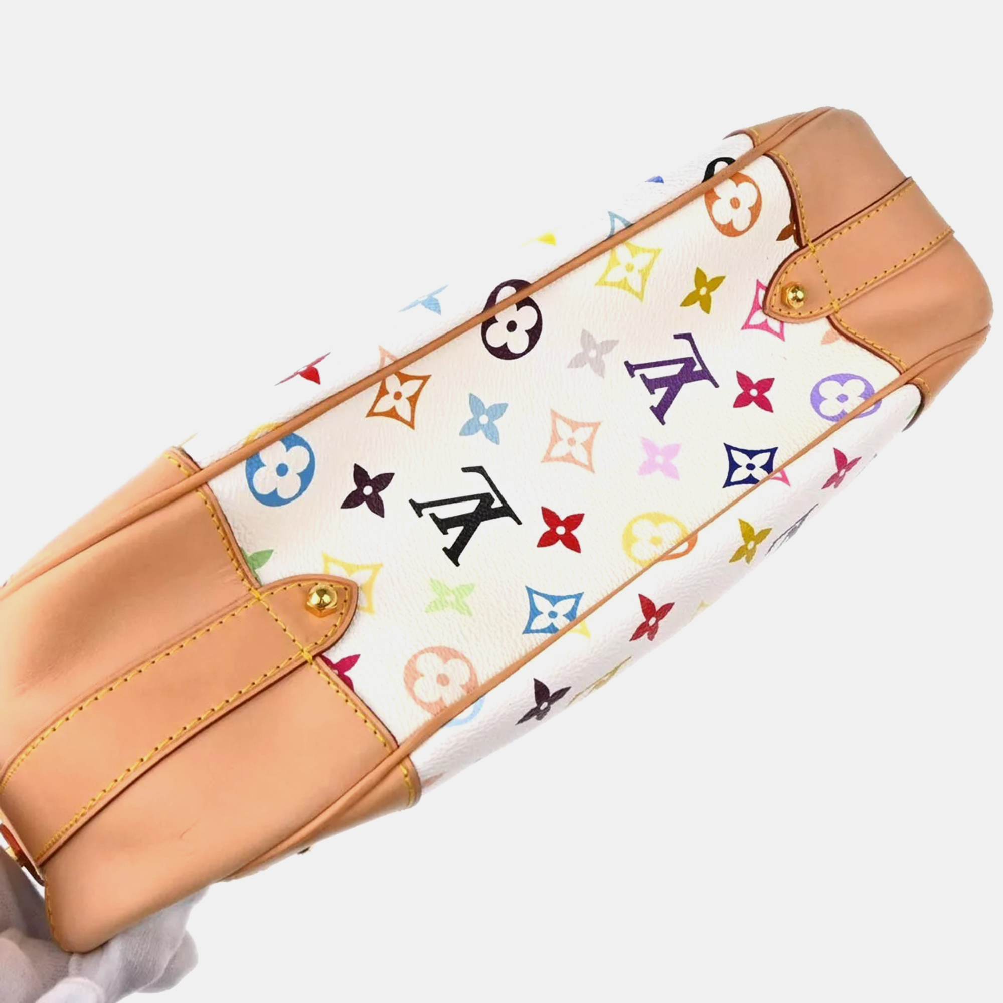 Louis Vuitton White Monogram Multicolor Greta Handbag 