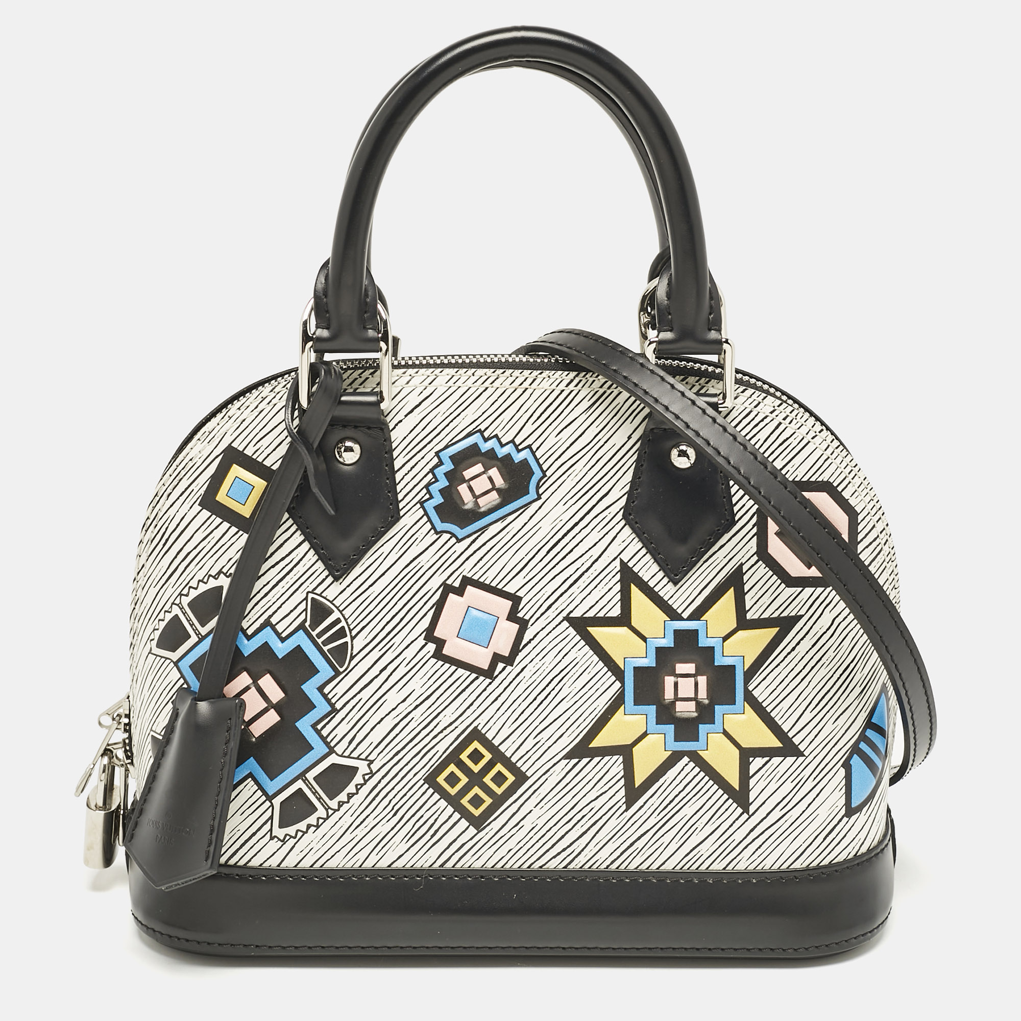 

Louis Vuitton White Epi Leather Azteque Alma BB Bag, Multicolor