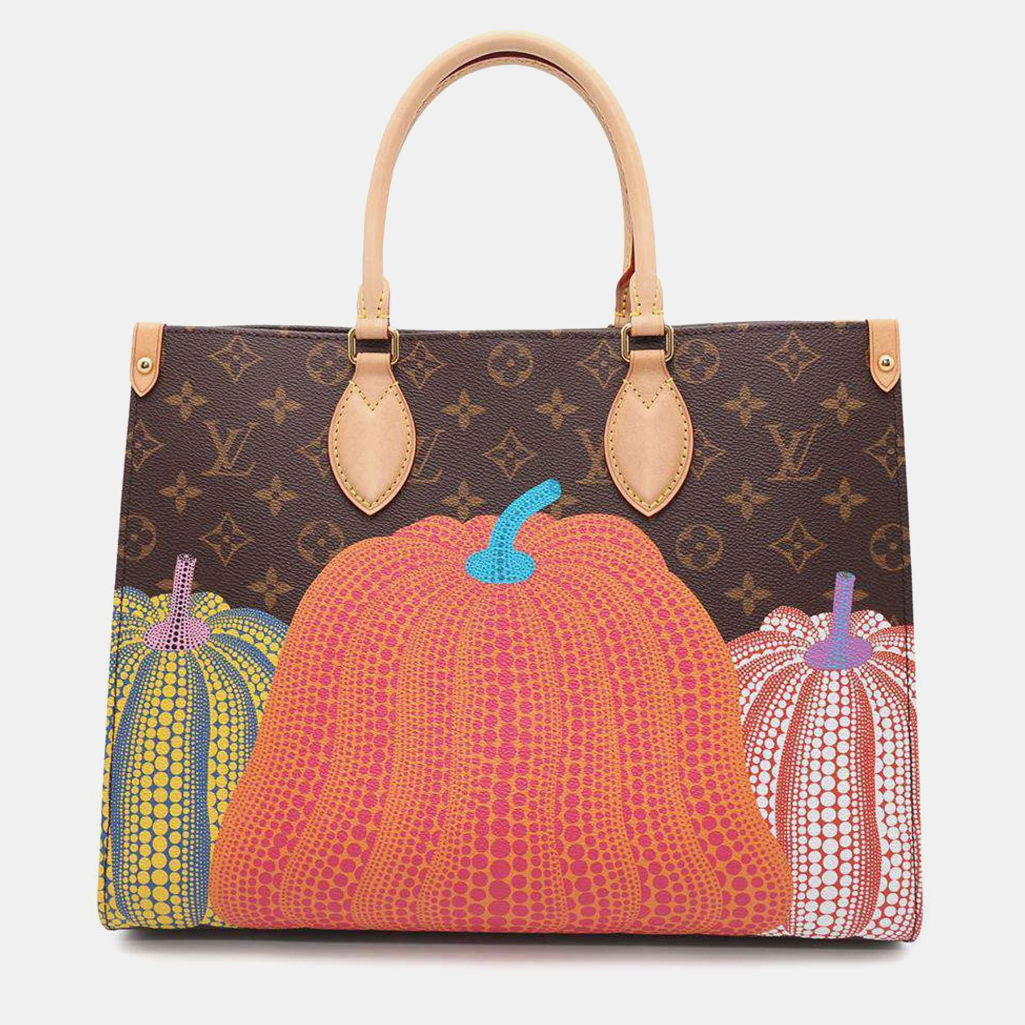 

Louis Vuitton Brown Monogram Pumpkin Canvas Yayoi Kusama On The Go MM Tote Bag, Multicolor