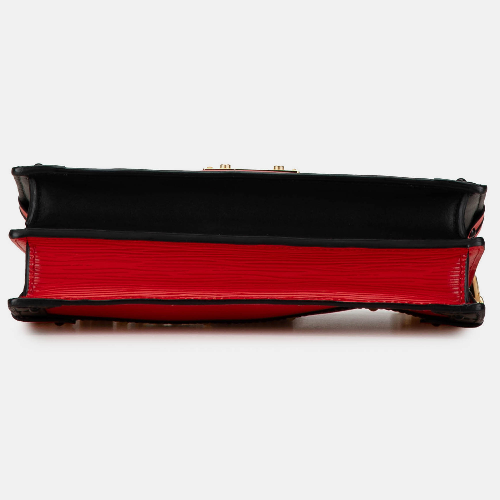 Louis Vuitton Black Red Epi Trunk Clutch 