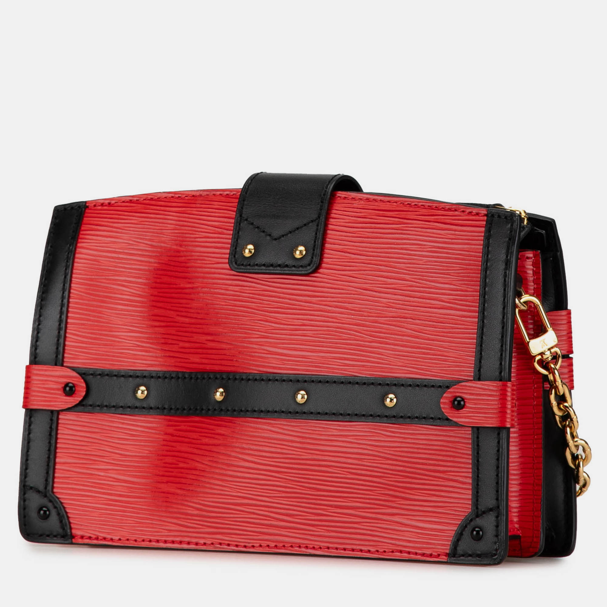 Louis Vuitton Black Red Epi Trunk Clutch 