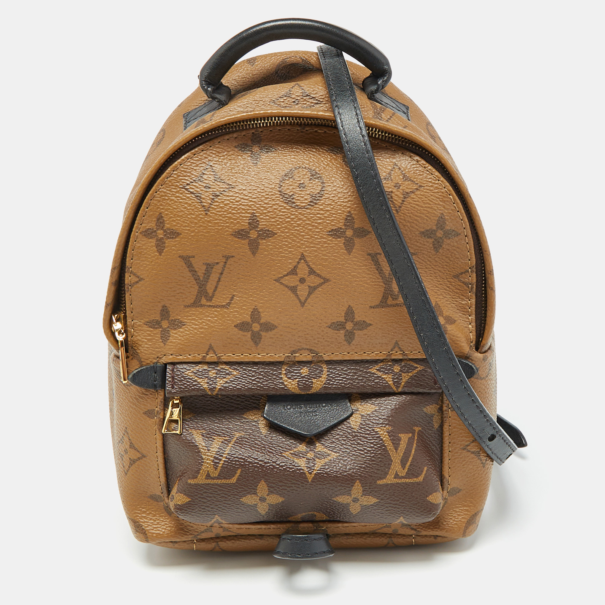 

Louis Vuitton Monogram Reverse Canvas Mini Palm Spring Backpack, Brown