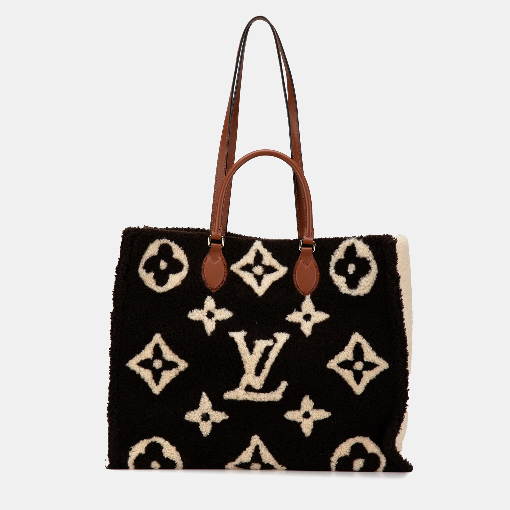 

Louis Vuitton Black Monogram Giant Shearling Teddy Onthego GM