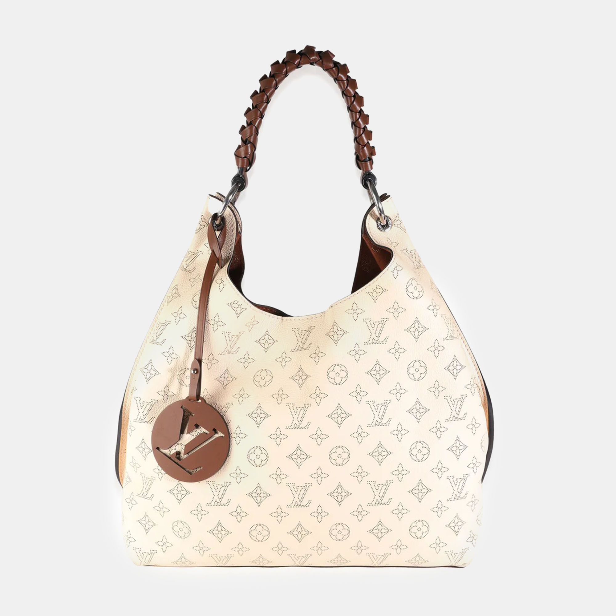 

Louis Vuitton Cream Mahina Carmel Hobo Bag