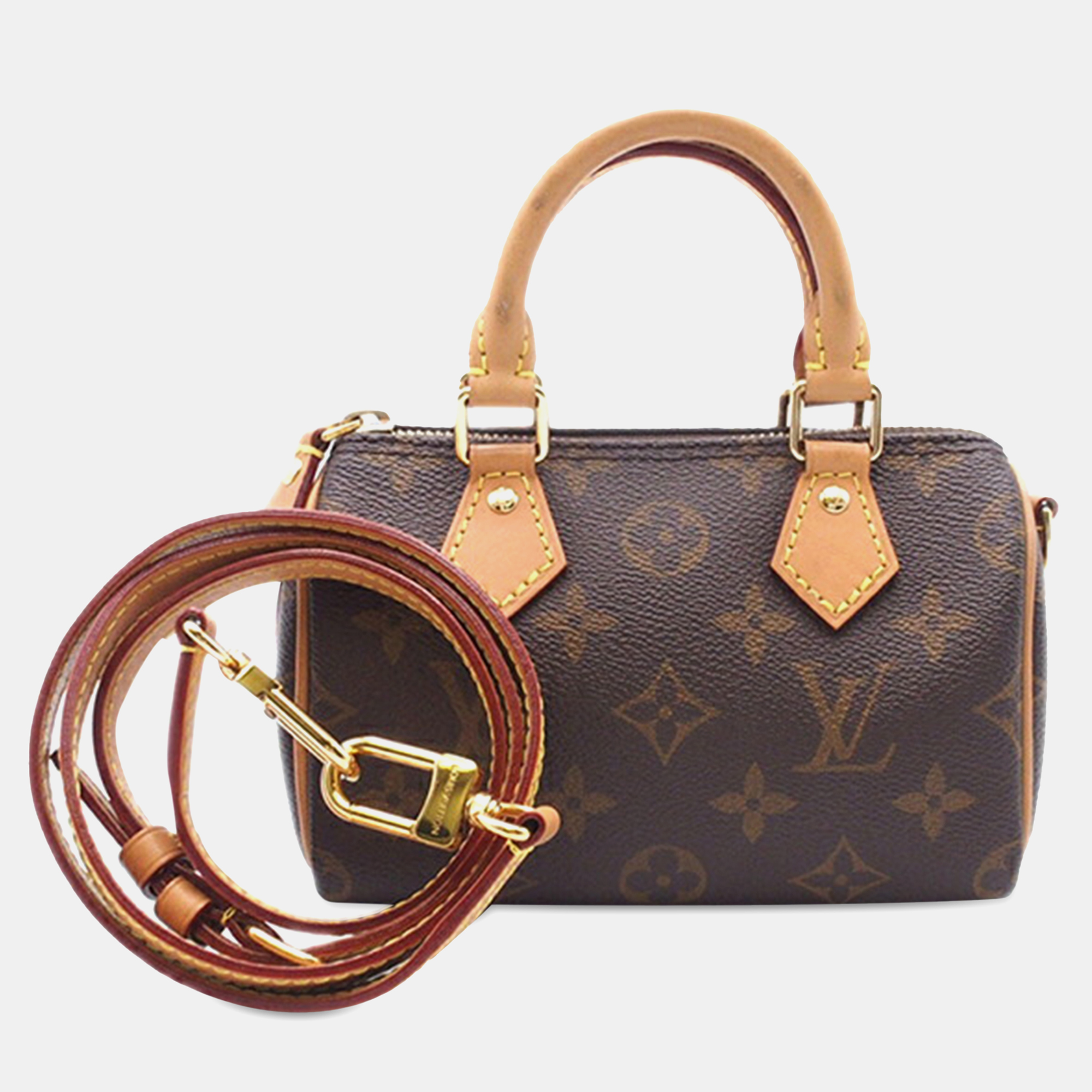 

Louis Vuitton Brown Monogram Nano Speedy Bandouliere