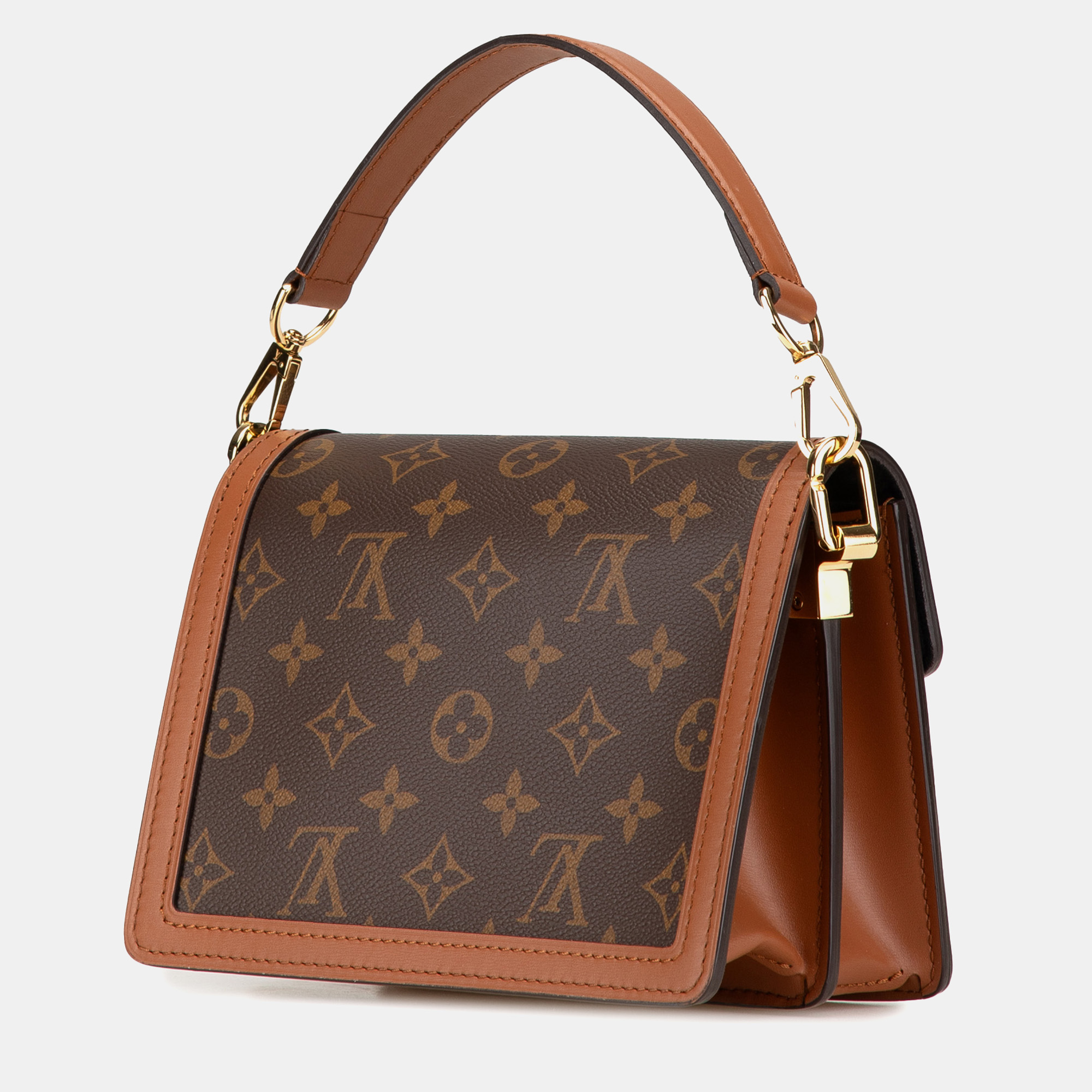Louis Vuitton Brown Monogram Reverse Mini Dauphine Lock XL 
