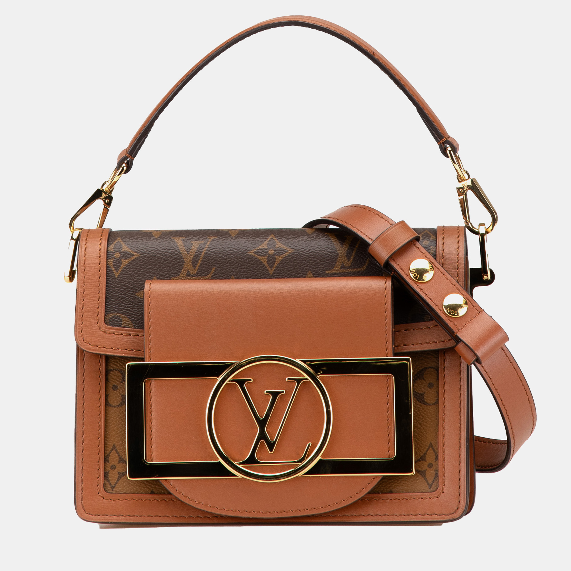 

Louis Vuitton Brown Monogram Reverse Mini Dauphine Lock