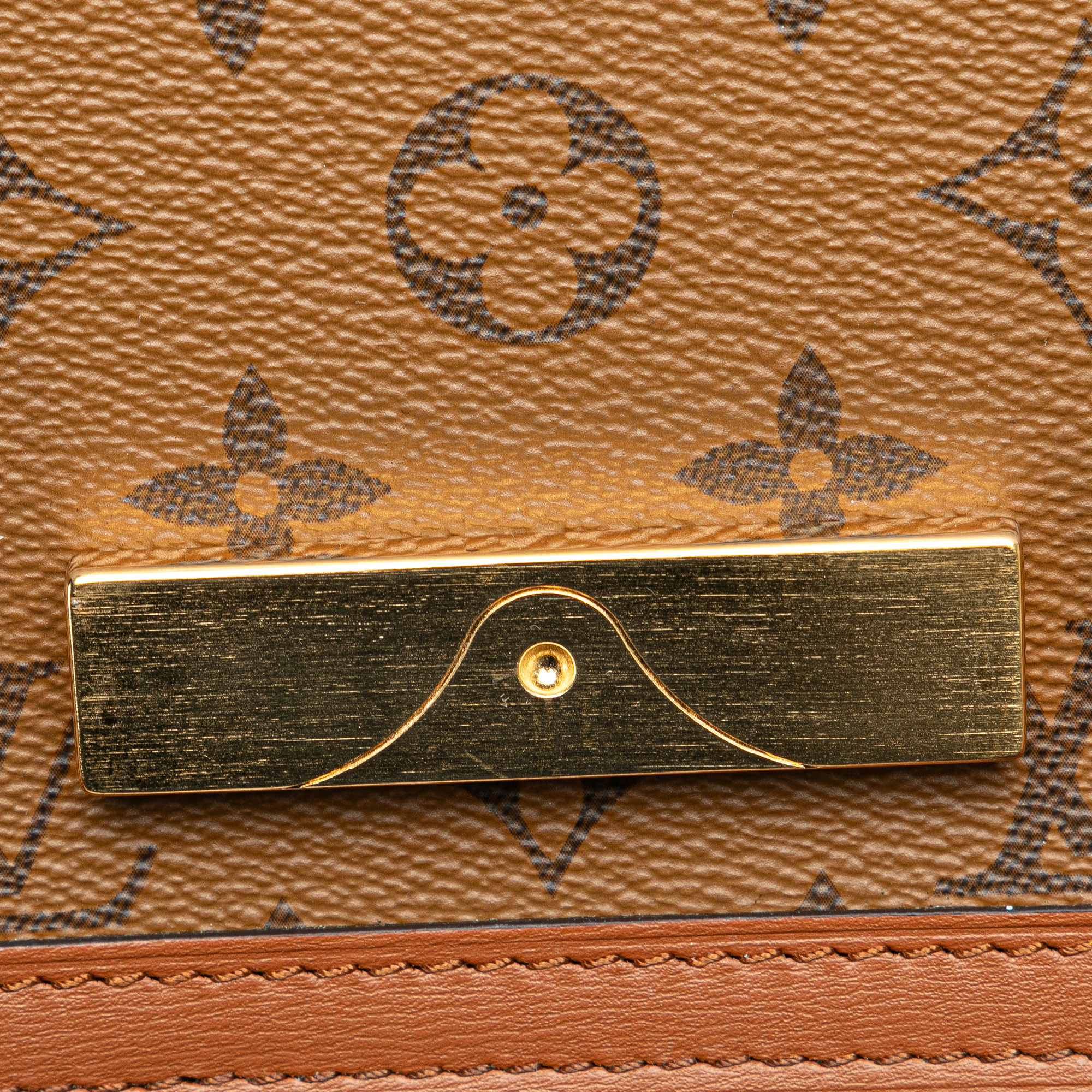 Louis Vuitton Brown Monogram Reverse Mini Dauphine Lock XL 