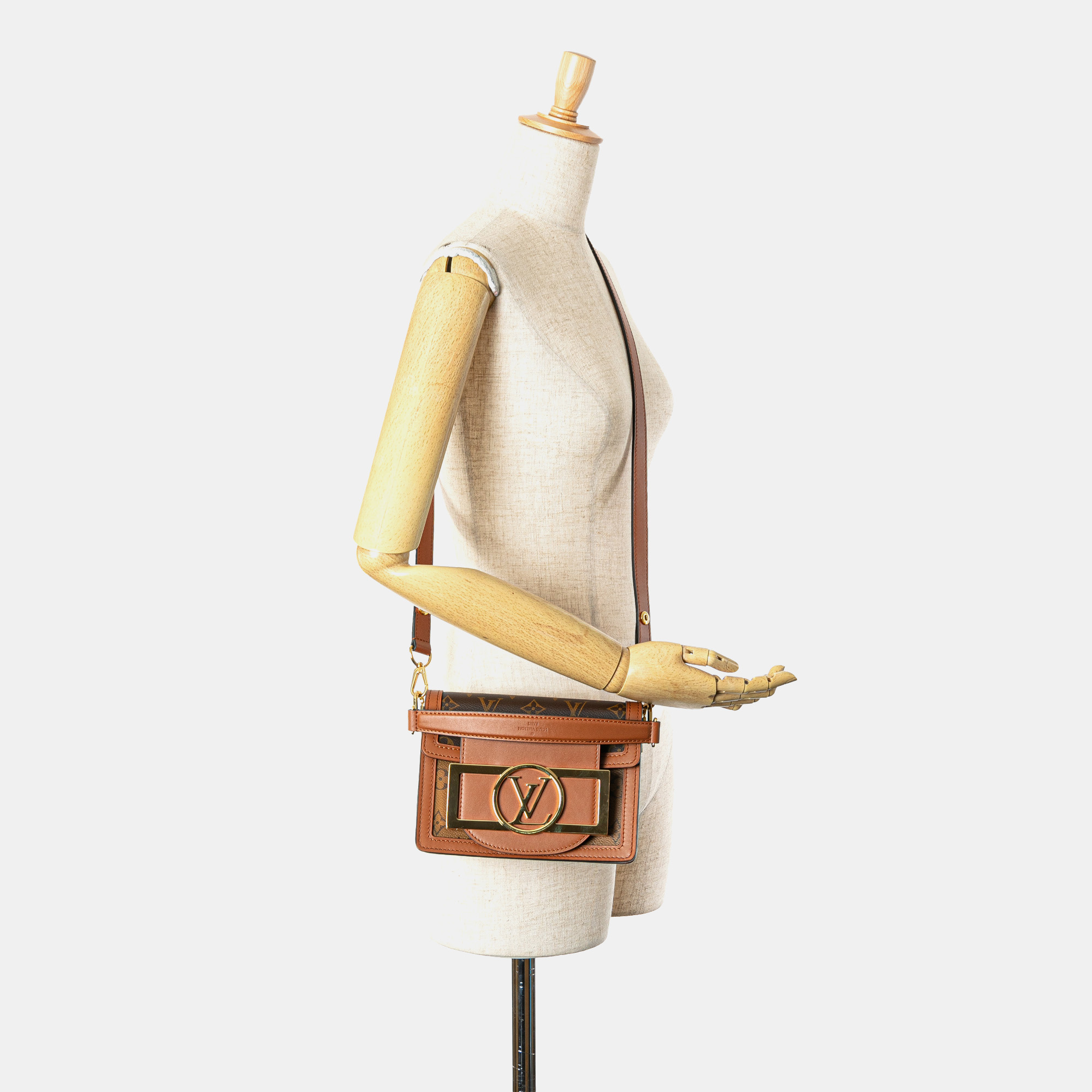 Louis Vuitton Brown Monogram Reverse Mini Dauphine Lock XL 