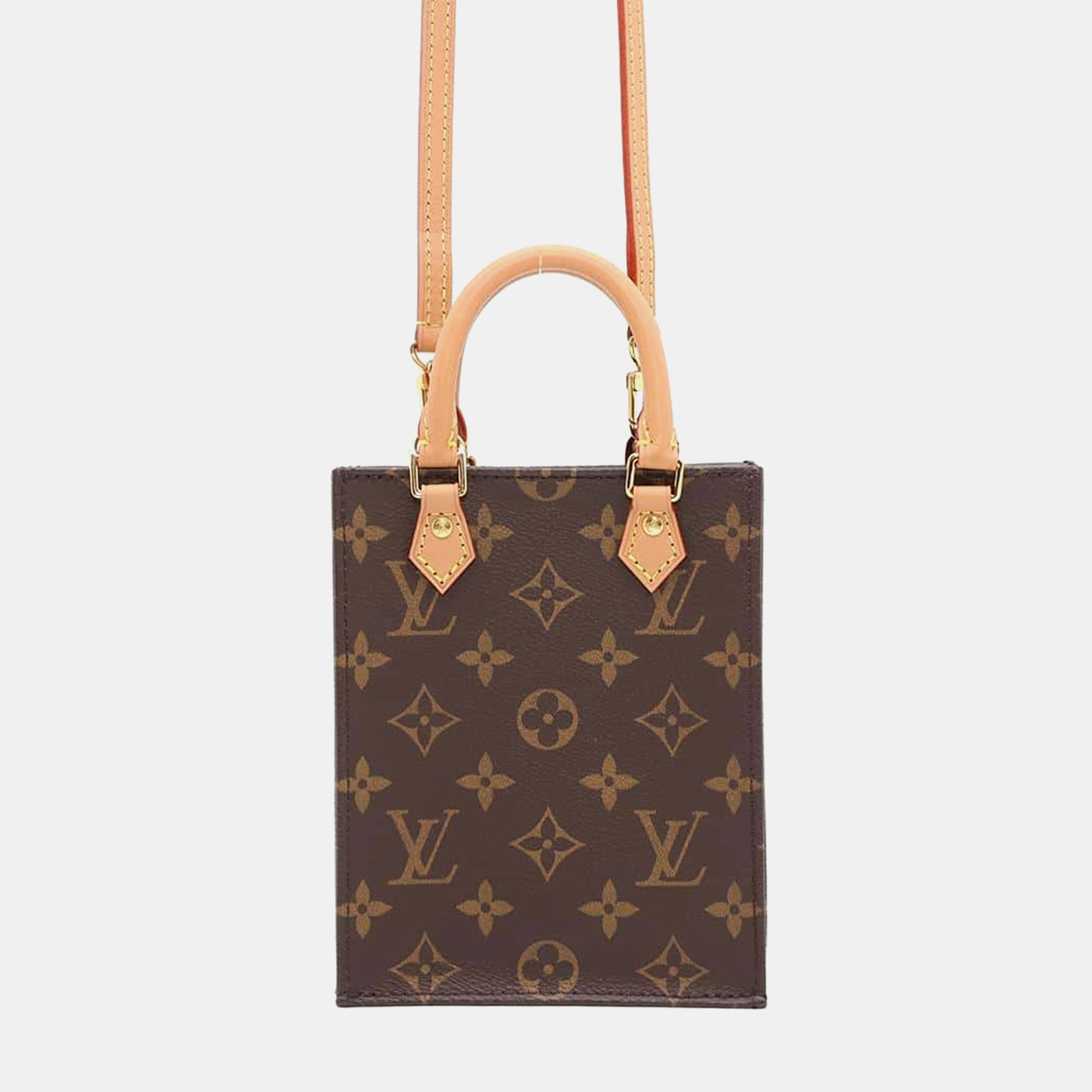 

Louis Vuitton Brown Monogram Petit Sac Plat Bag