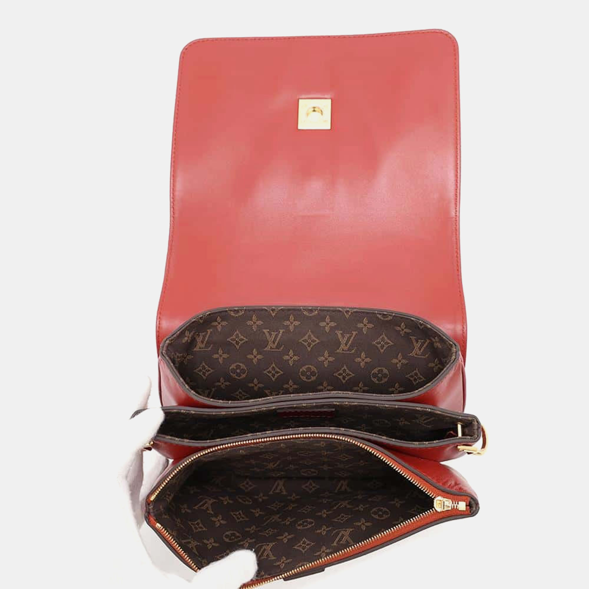 Louis Vuitton Red Calf Leather Rendezvous  Bag 
