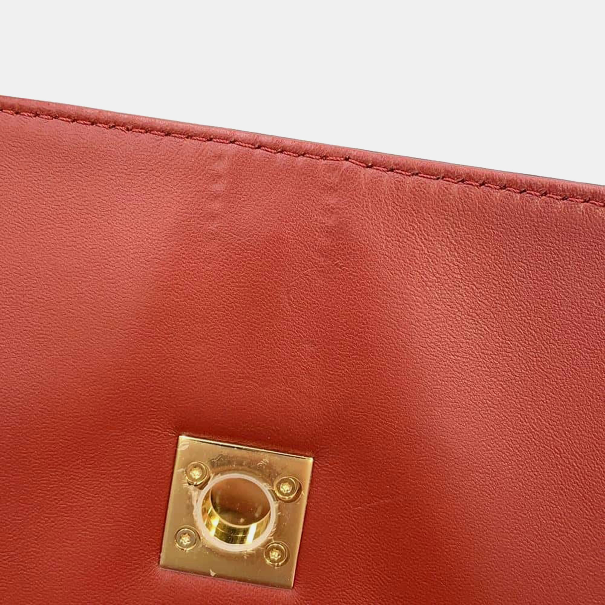 Louis Vuitton Red Calf Leather Rendezvous  Bag 