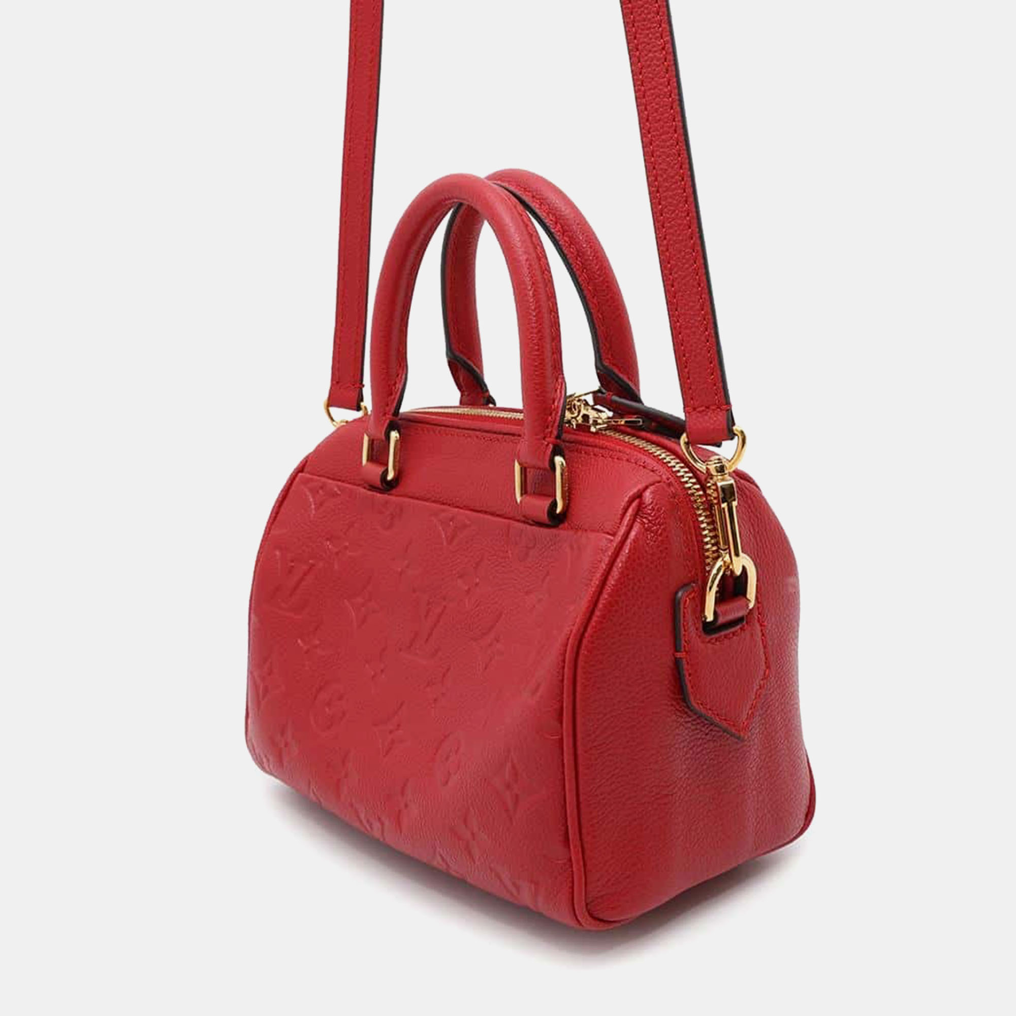 Louis Vuitton Red Monogram Empreinte Leather Speedy Bandouliere 20 Bag 