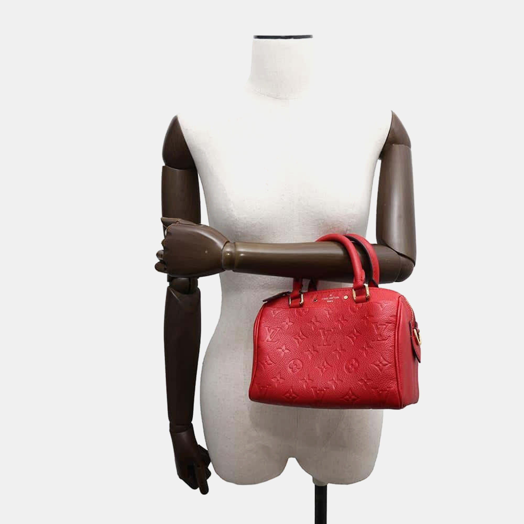 Louis Vuitton Red Monogram Empreinte Leather Speedy Bandouliere 20 Bag 